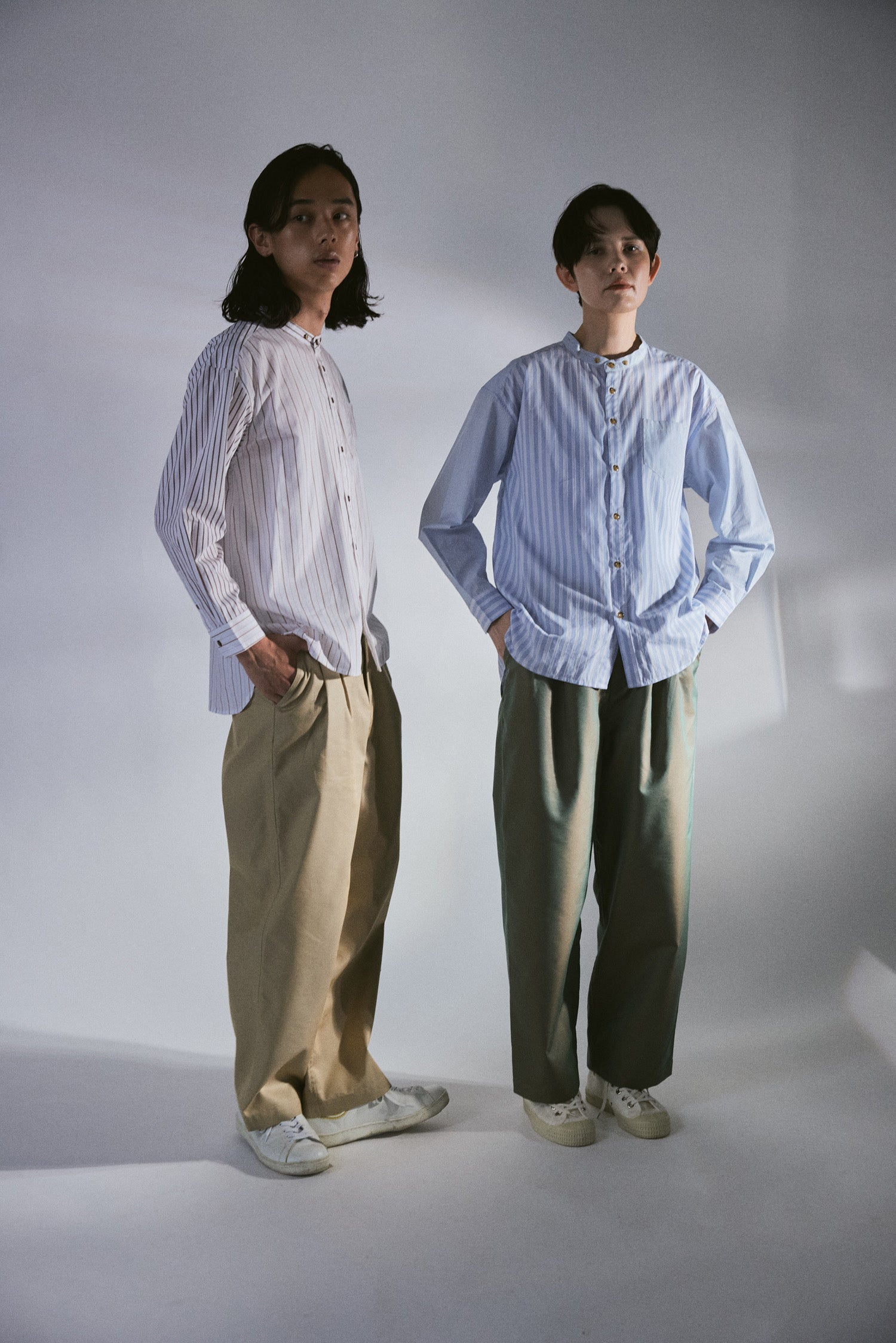 YARRA NEU　C/Tシャンブレーギャバパンツ　NU-5615-421