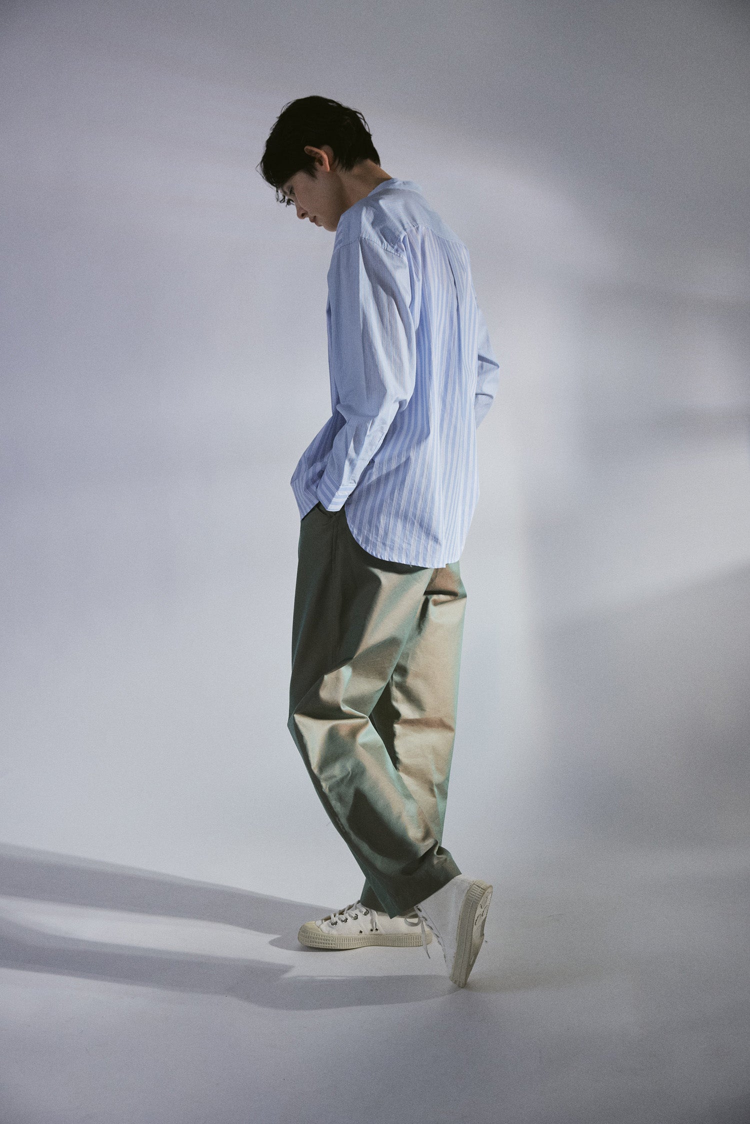 YARRA NEU　C/Tシャンブレーギャバパンツ　NU-5615-421