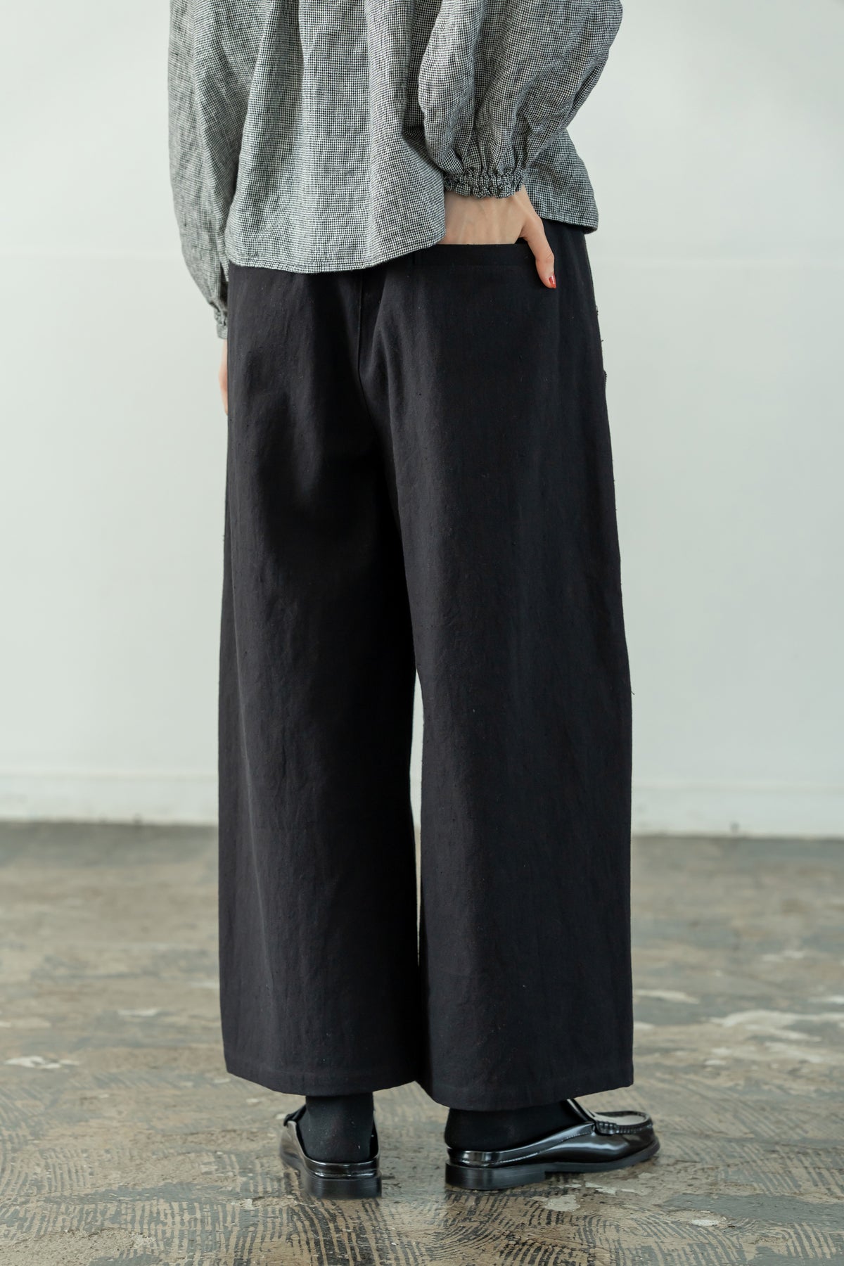 YARRA　綿ツイルカットオフワイドパンツ　YR-1655-252
