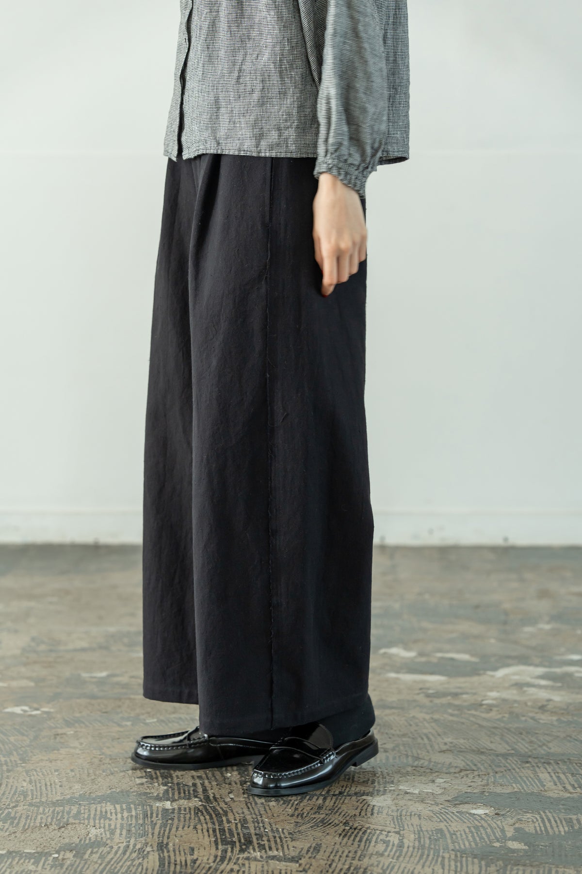 YARRA　綿ツイルカットオフワイドパンツ　YR-1655-252