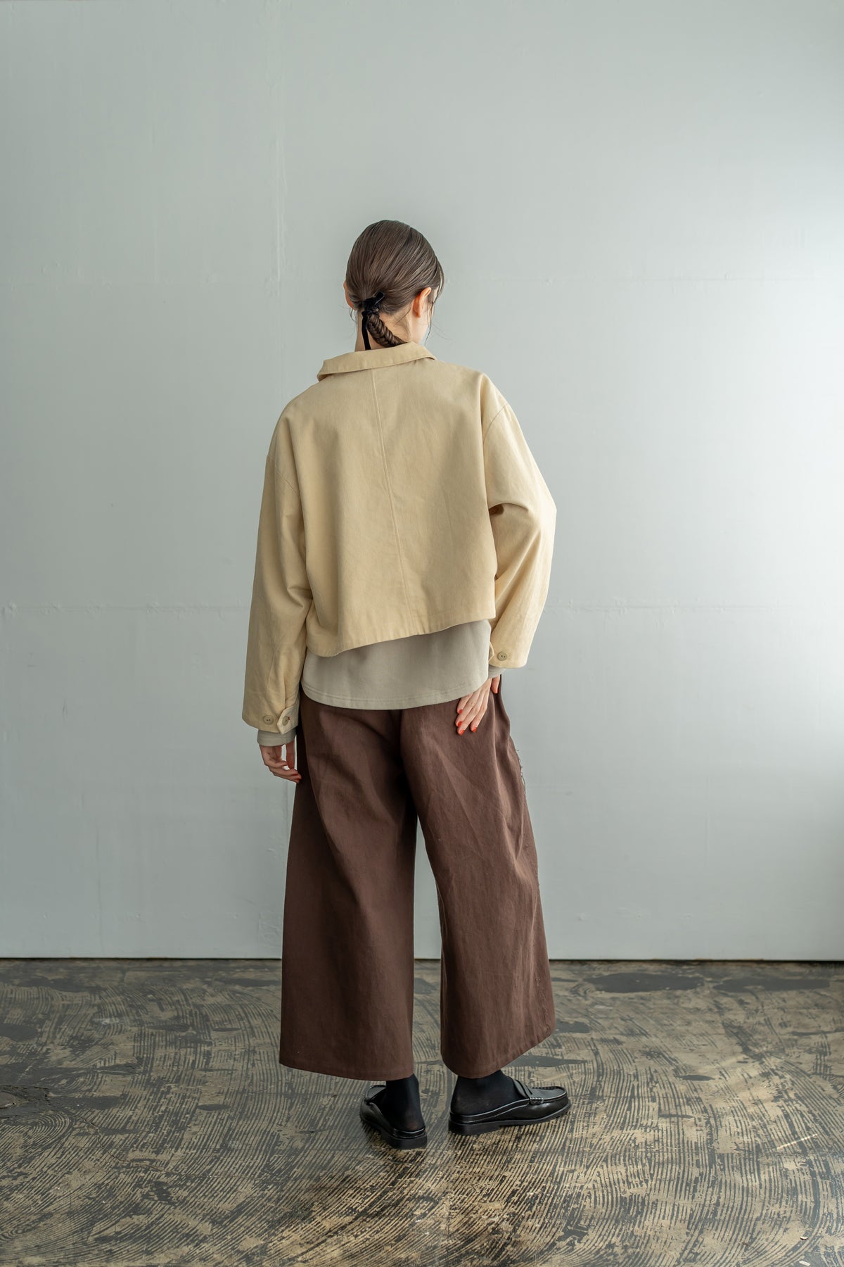YARRA　綿ツイルカットオフワイドパンツ　YR-1655-252