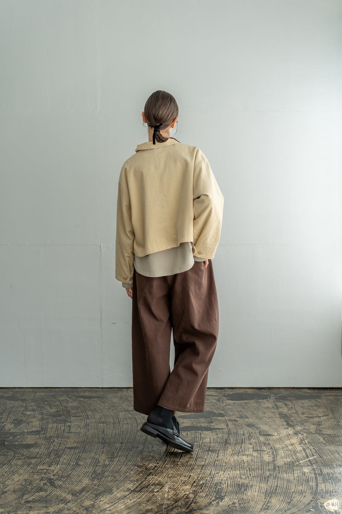 YARRA　綿ツイルカットオフワイドパンツ　YR-1655-252