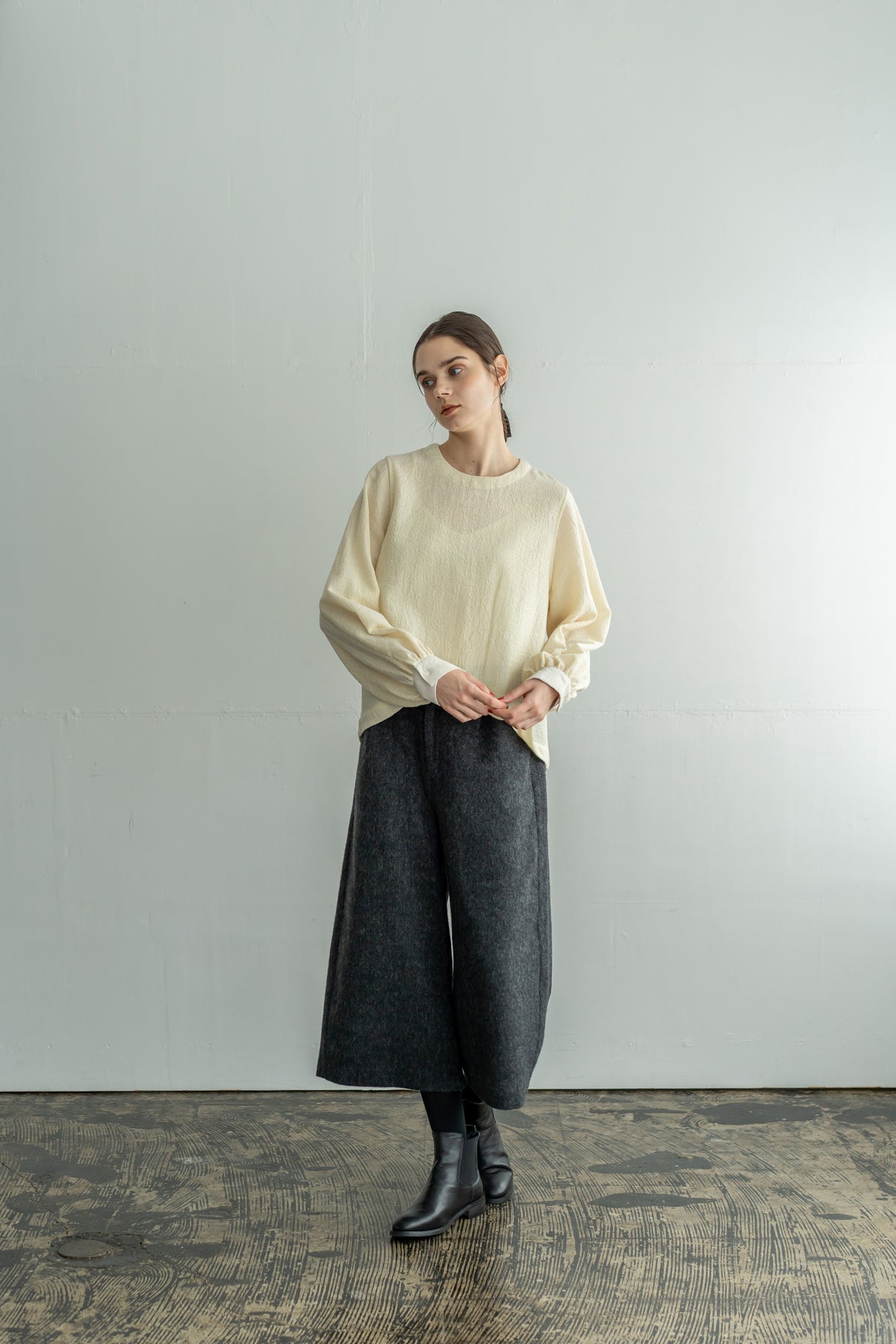 YARRA　WOOL100ガーゼブラウス　YR-1653-254