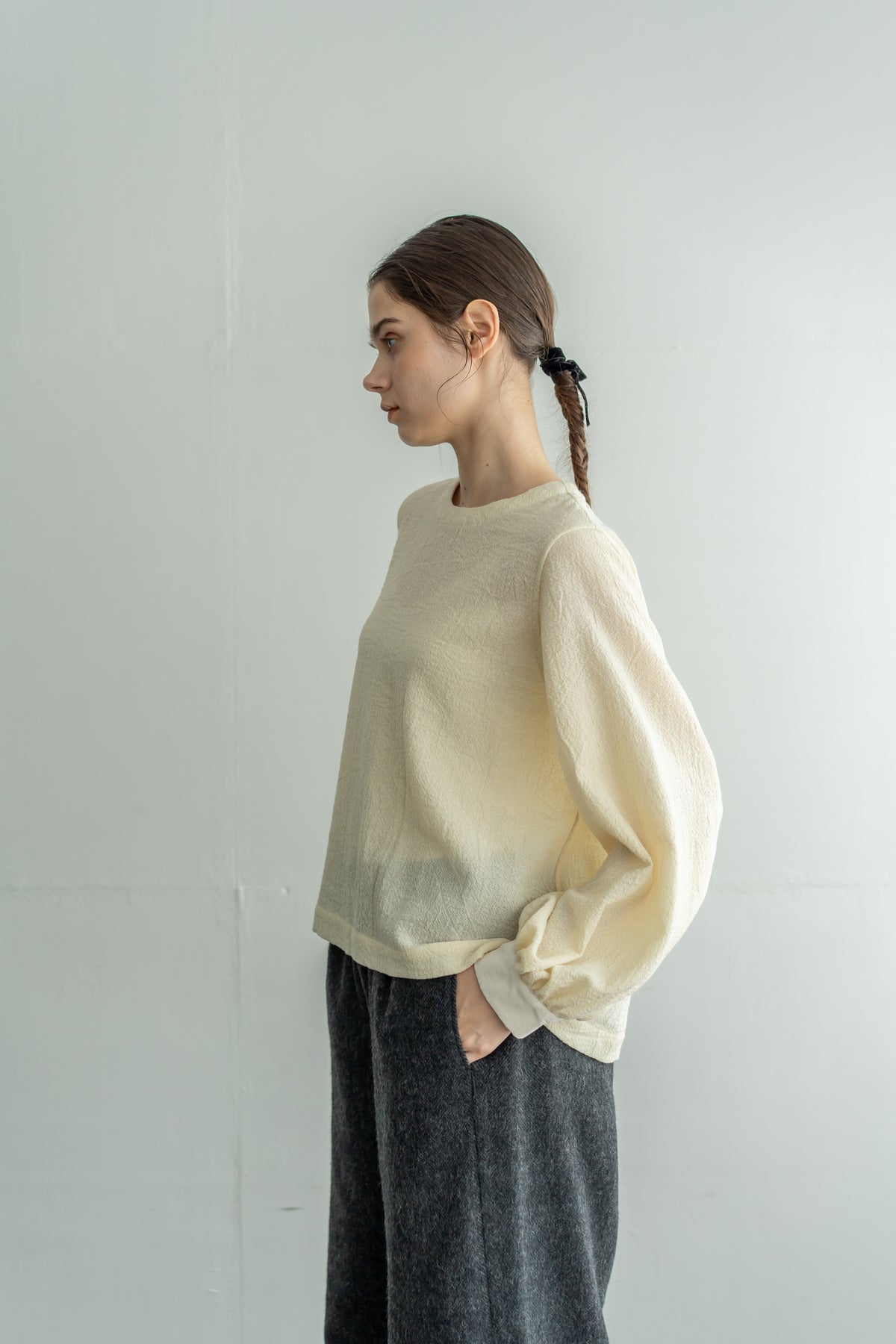 YARRA　WOOL100ガーゼブラウス　YR-1653-254