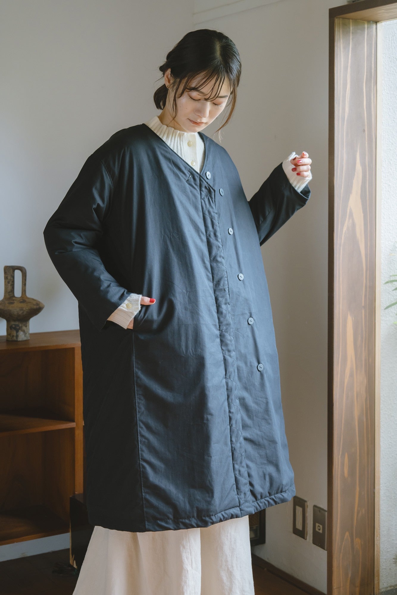 YARRA　ヒヨクステッチ中綿キルトコート　YR-1557-271