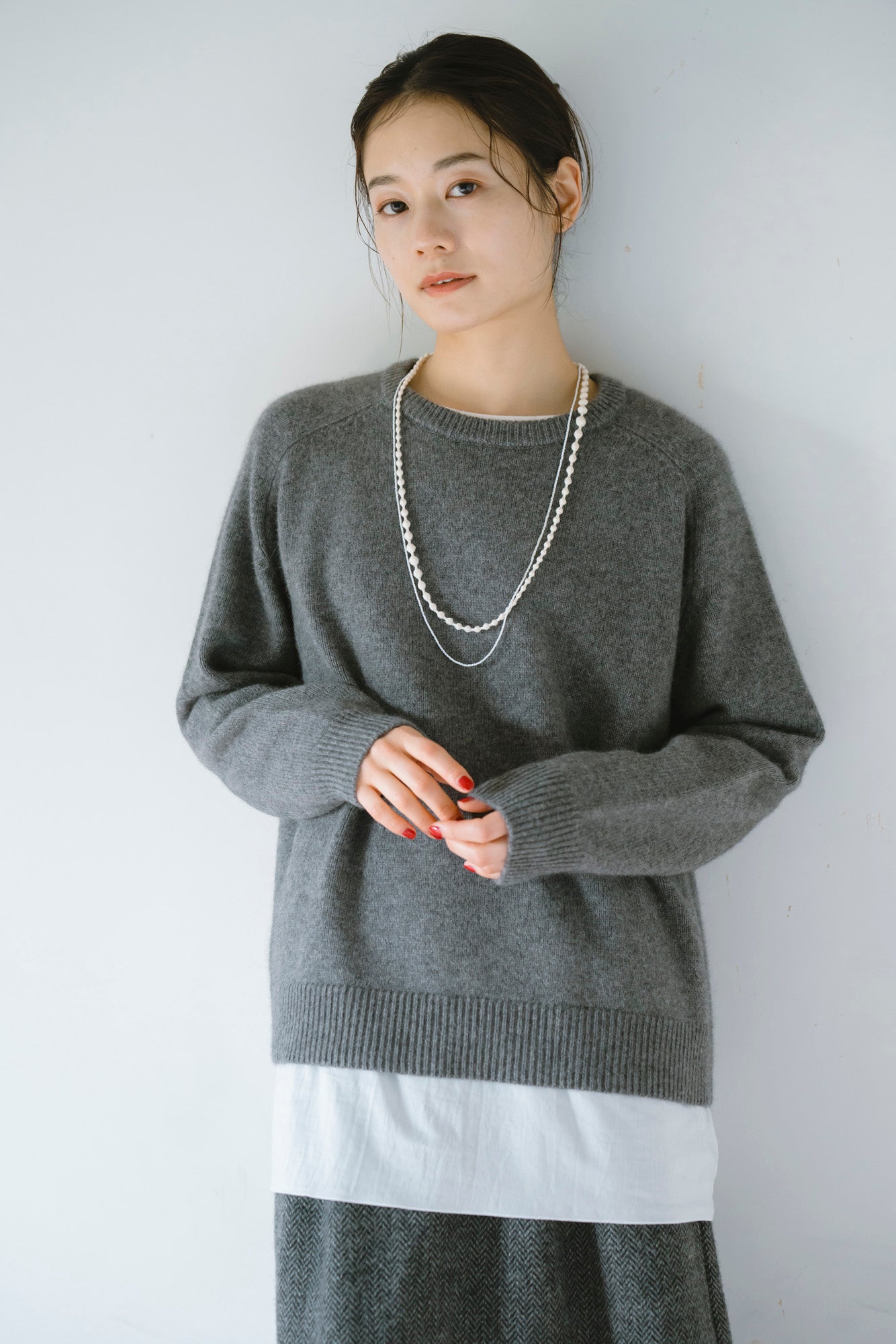 YARRA　布帛コンビレイヤードカットソー　YR-1551-256