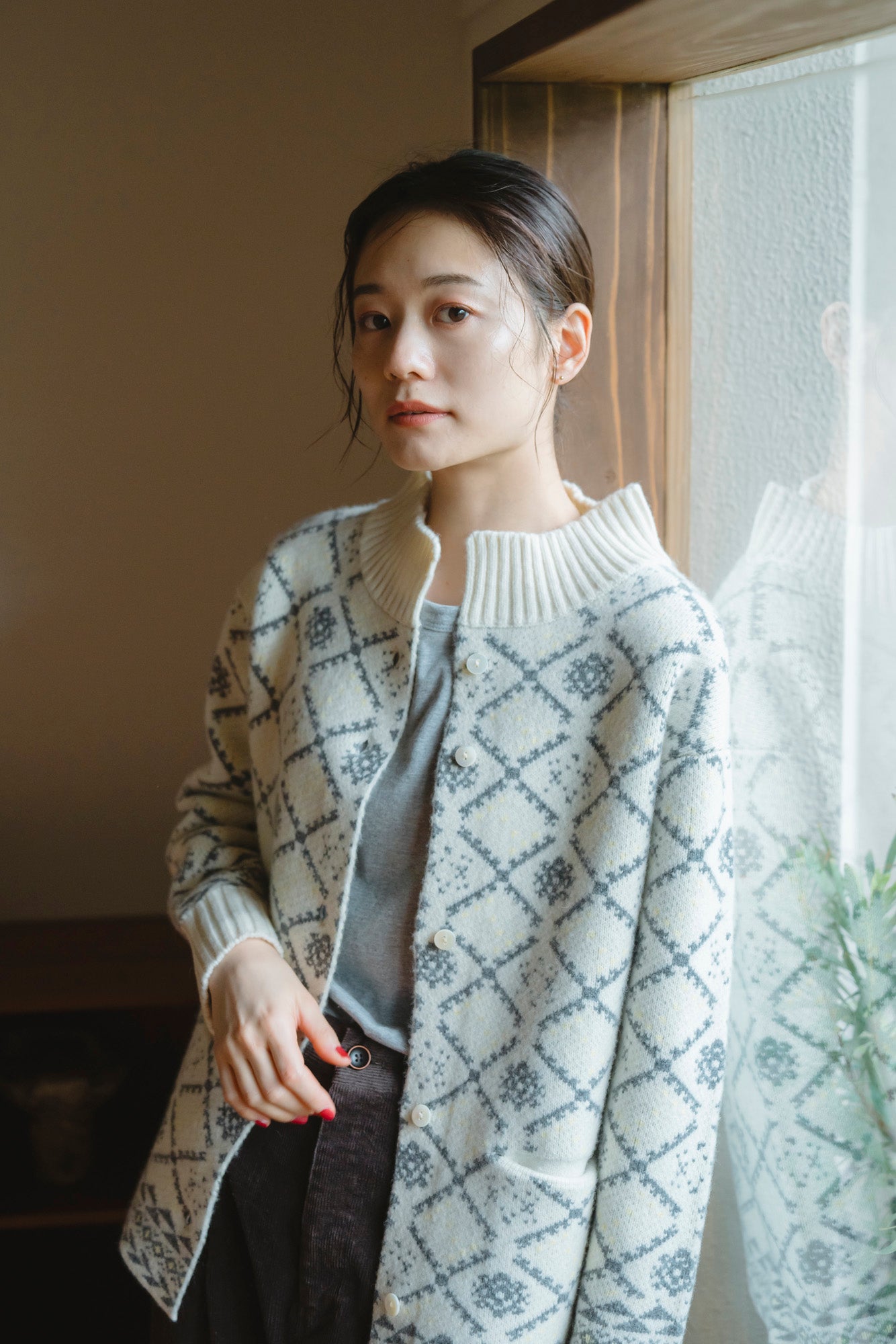 YARRA　オリジナルジャガードカーディガン　YR-1552-277