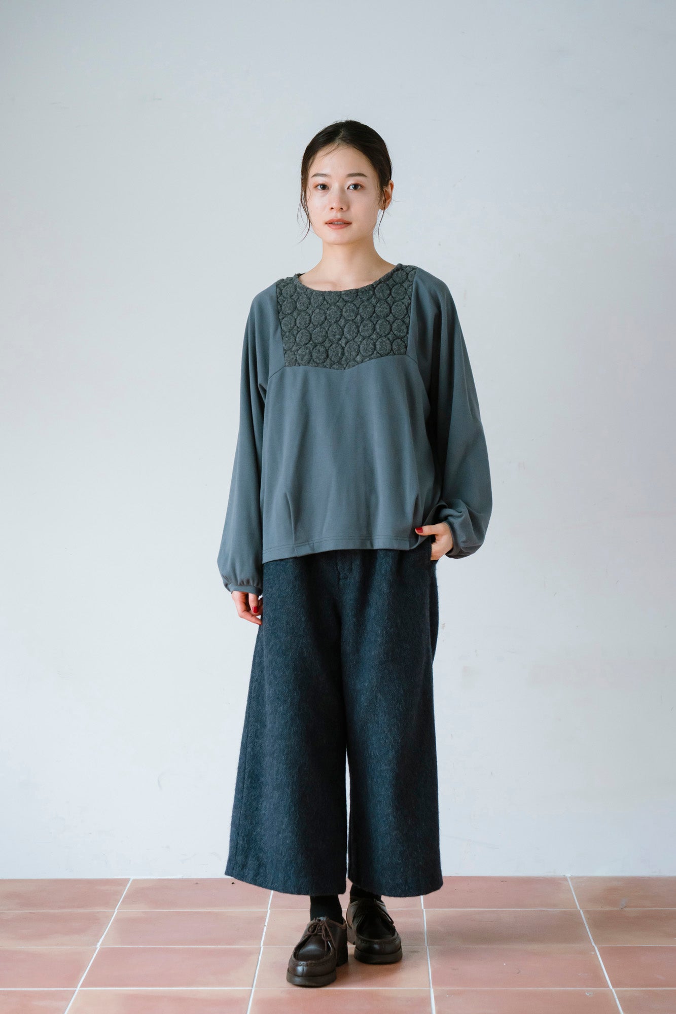 YARRA　パイルジャガード×コットンスムースプルオーバー　YR-1551-263