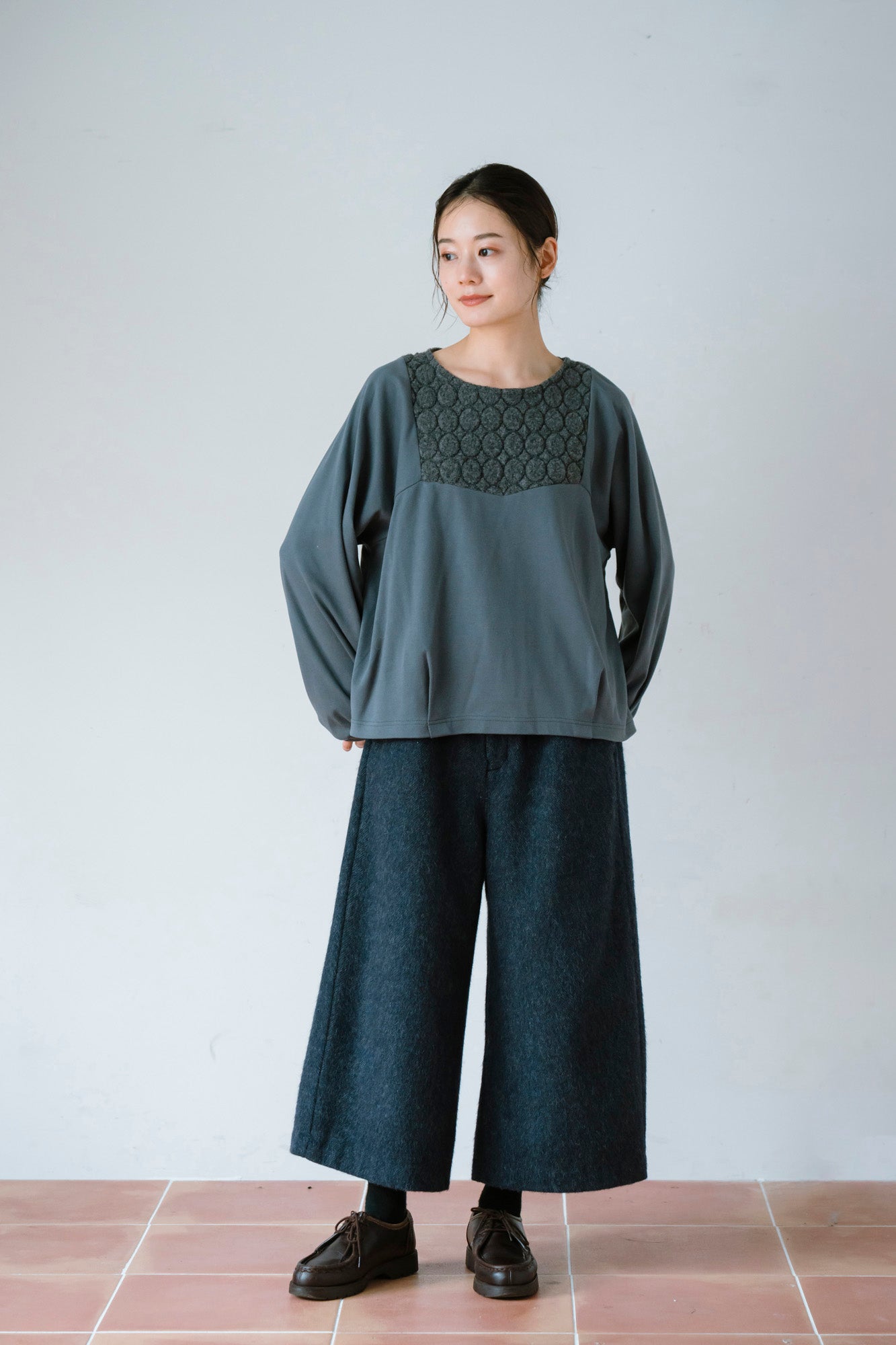 YARRA　パイルジャガード×コットンスムースプルオーバー　YR-1551-263