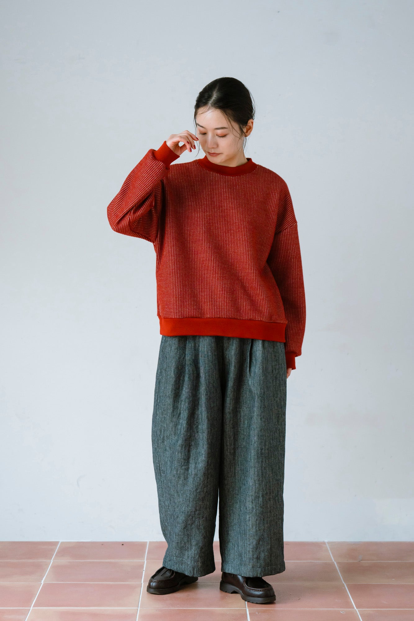 YARRA　綿麻デザインタックパンツ　YR-1555-266