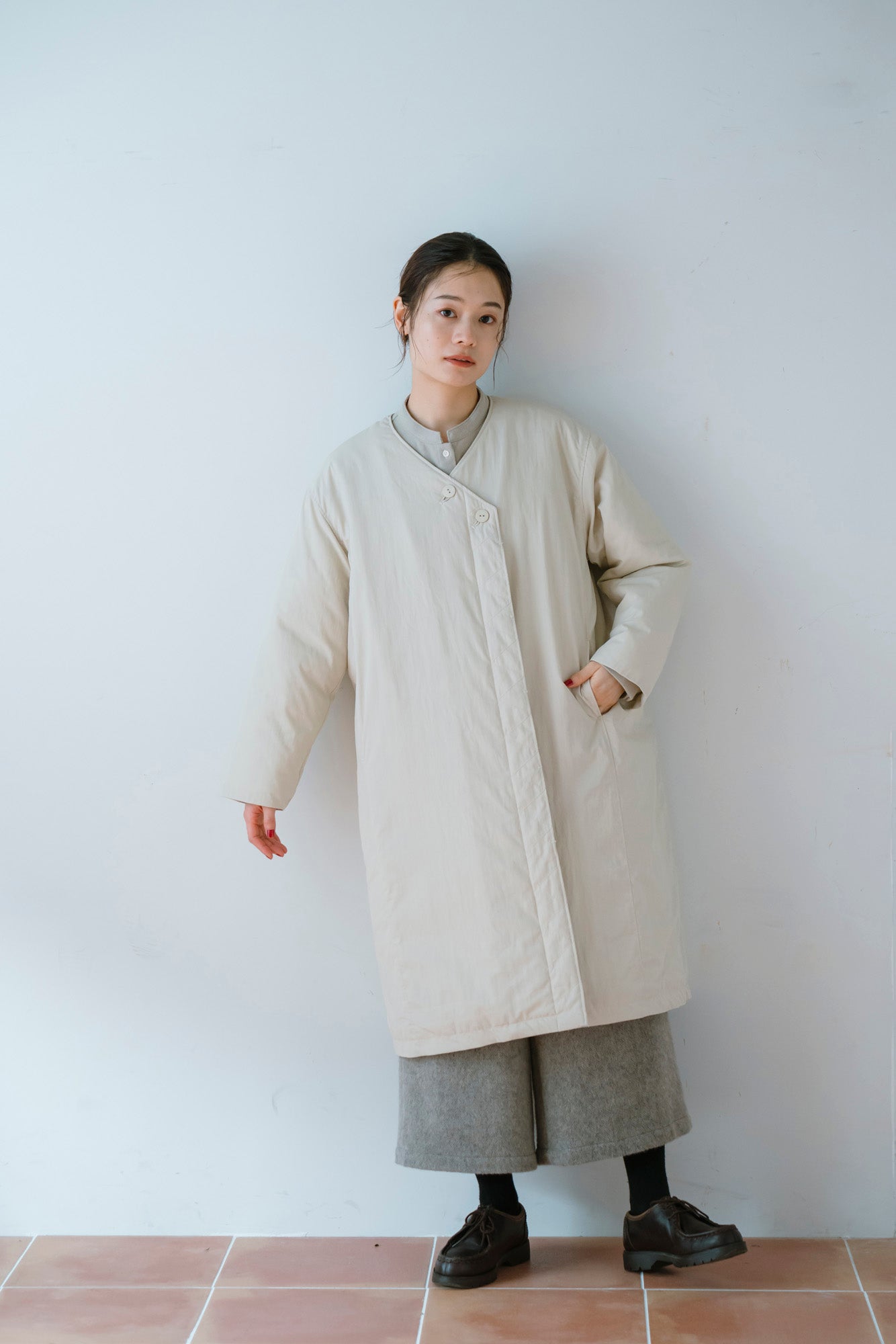 YARRA　ヒヨクステッチ中綿キルトコート　YR-1557-271