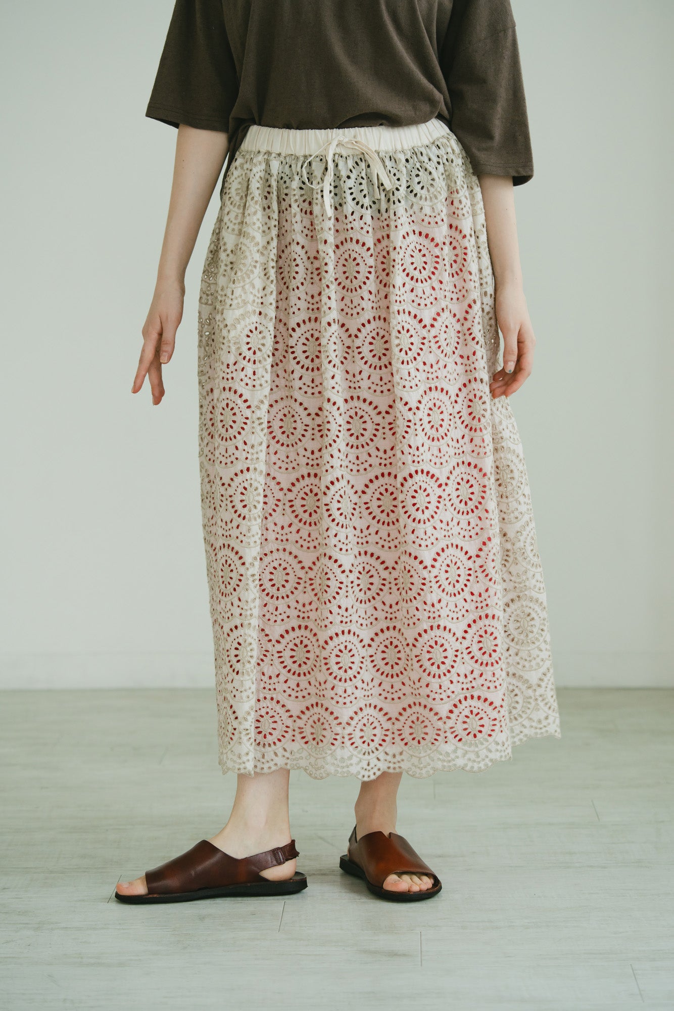 YARRA INDIAペチ付き刺繍スカート YR-1626-289