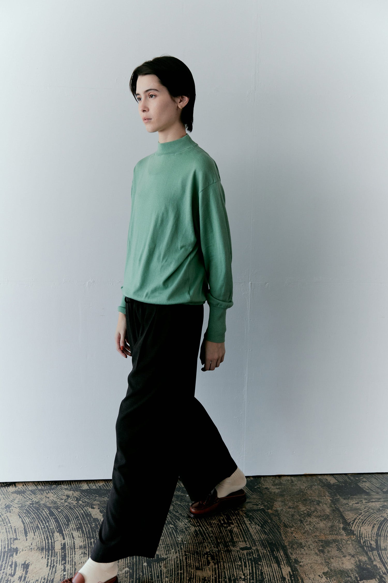 doux bleu　コットンシルクカシミアプルオーバー　DB-2552-045