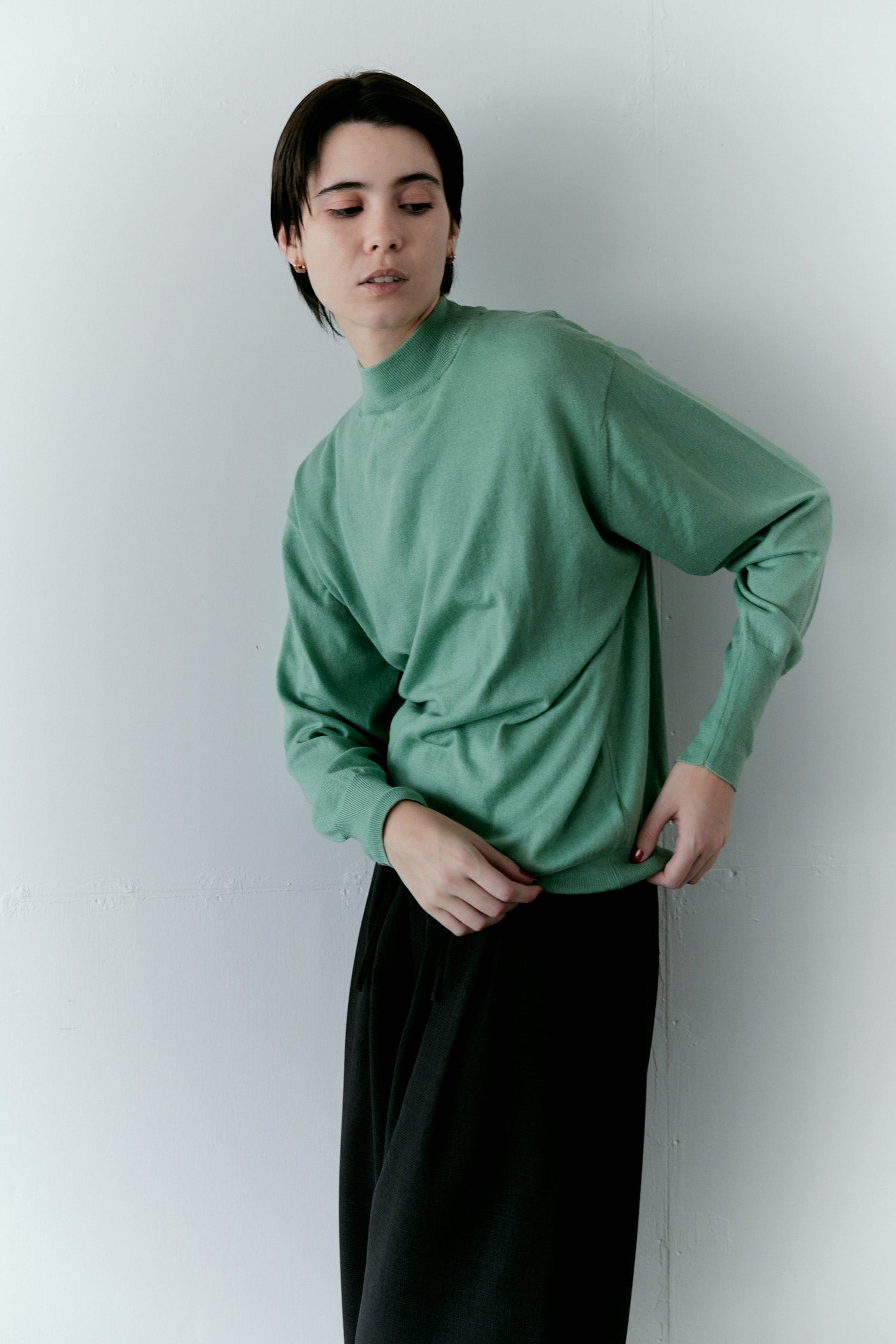 doux bleu　コットンシルクカシミアプルオーバー　DB-2552-045