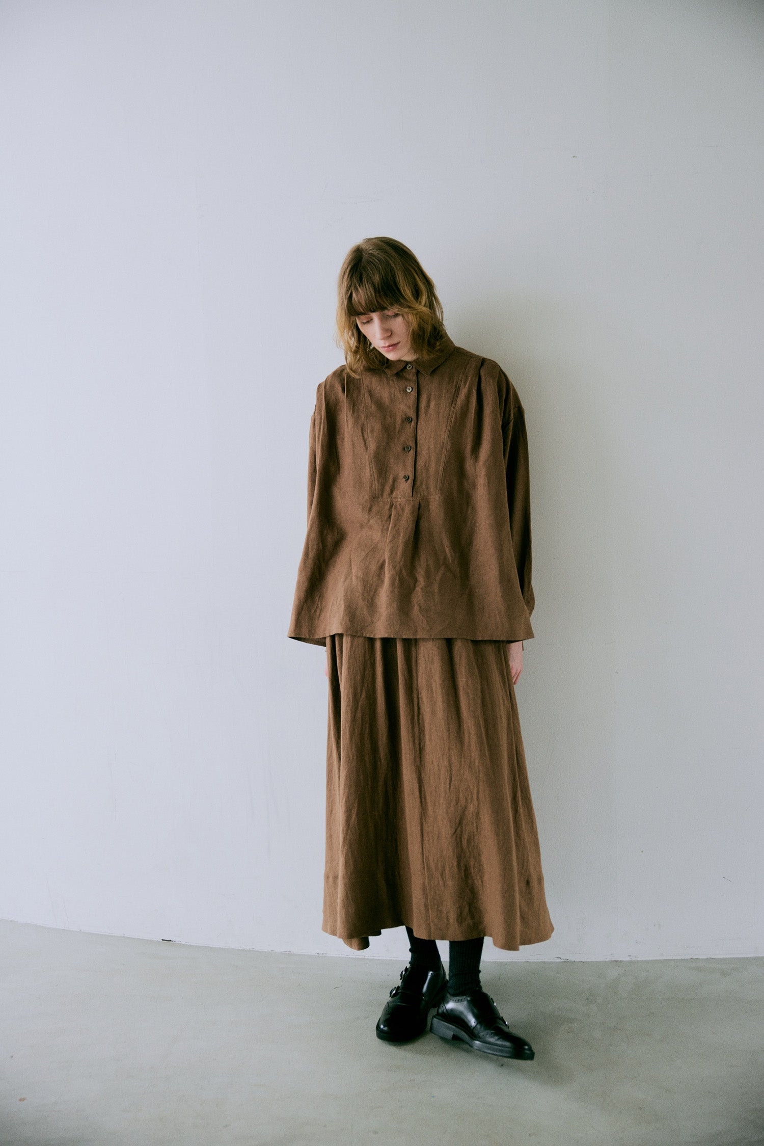 doux bleu　リネンギャザースカート　DB-2546-012