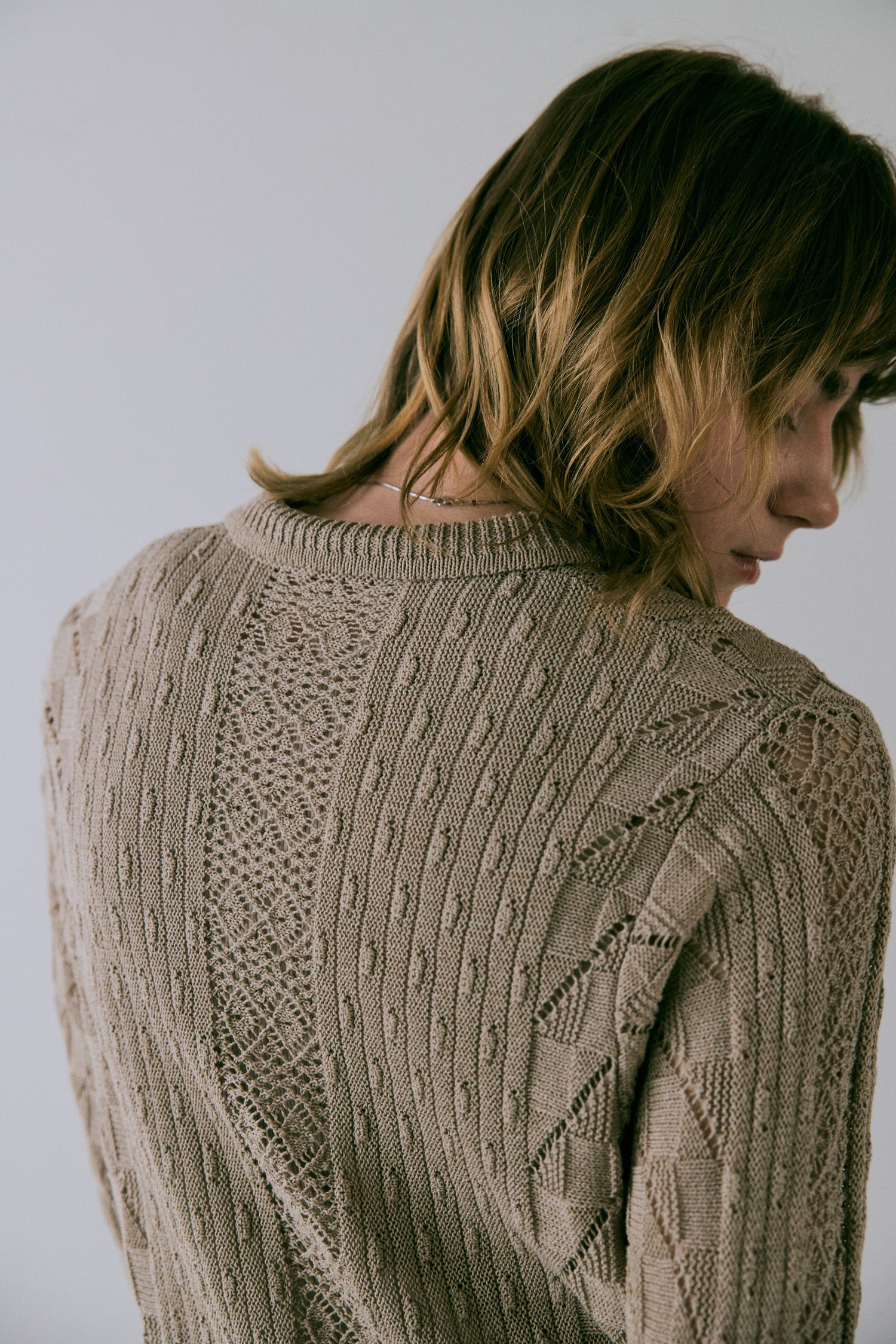 doux bleu　オープンワーク ニットシャツ　DB-2542-021