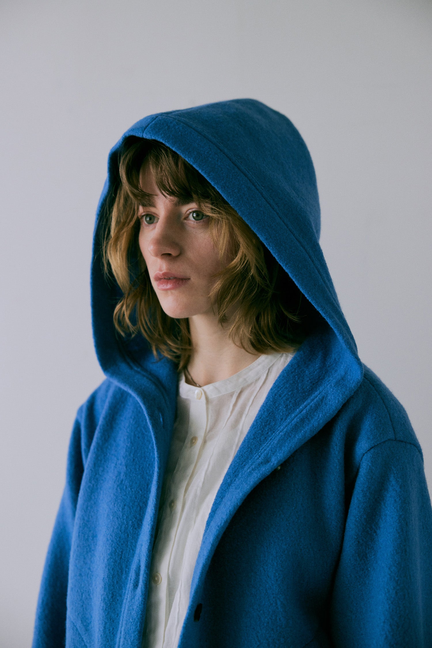 doux bleu　ウール フーテッドジャケット　DB-2547-035