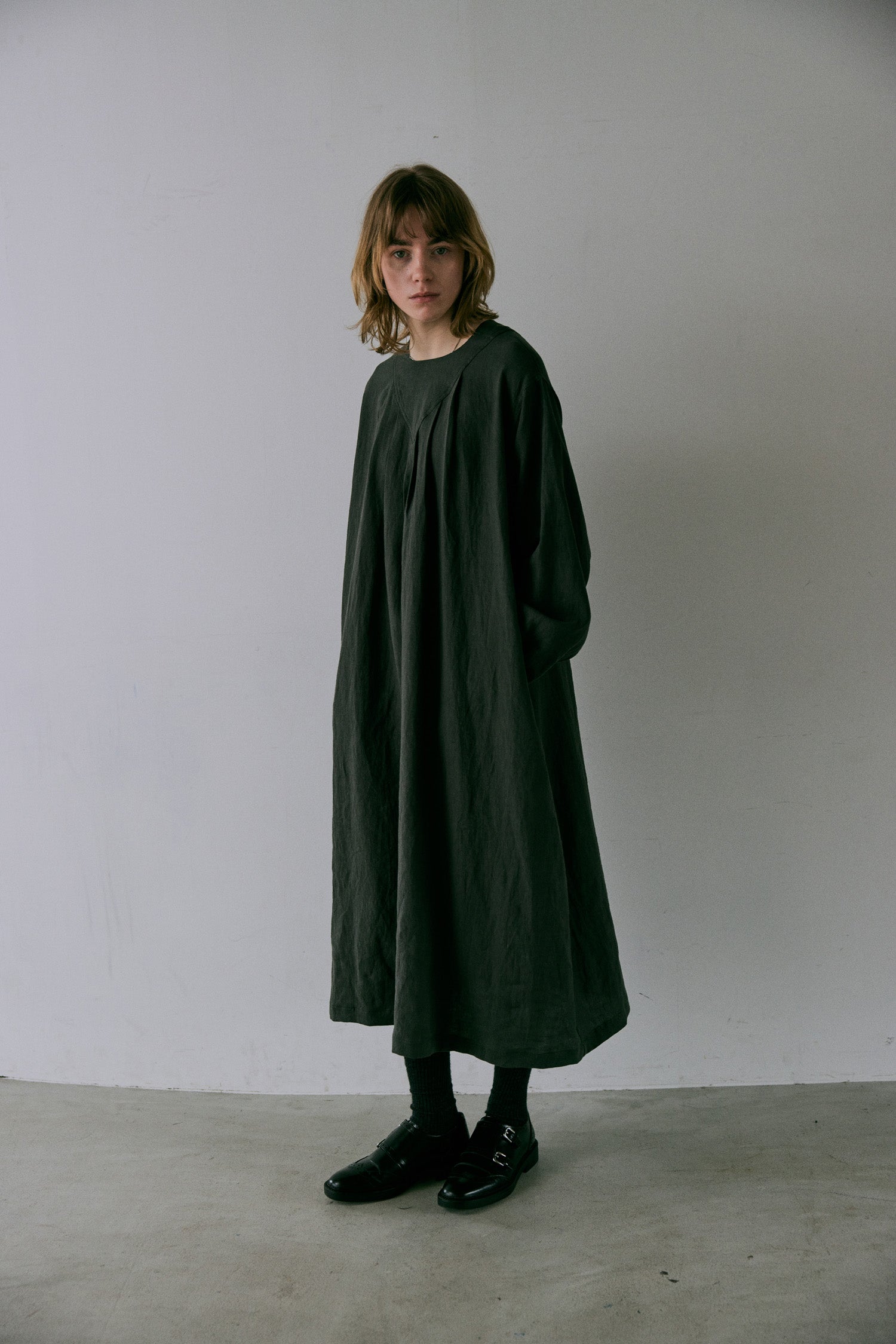 doux bleu　リネンヨーク ワンピース　DB-2544-013