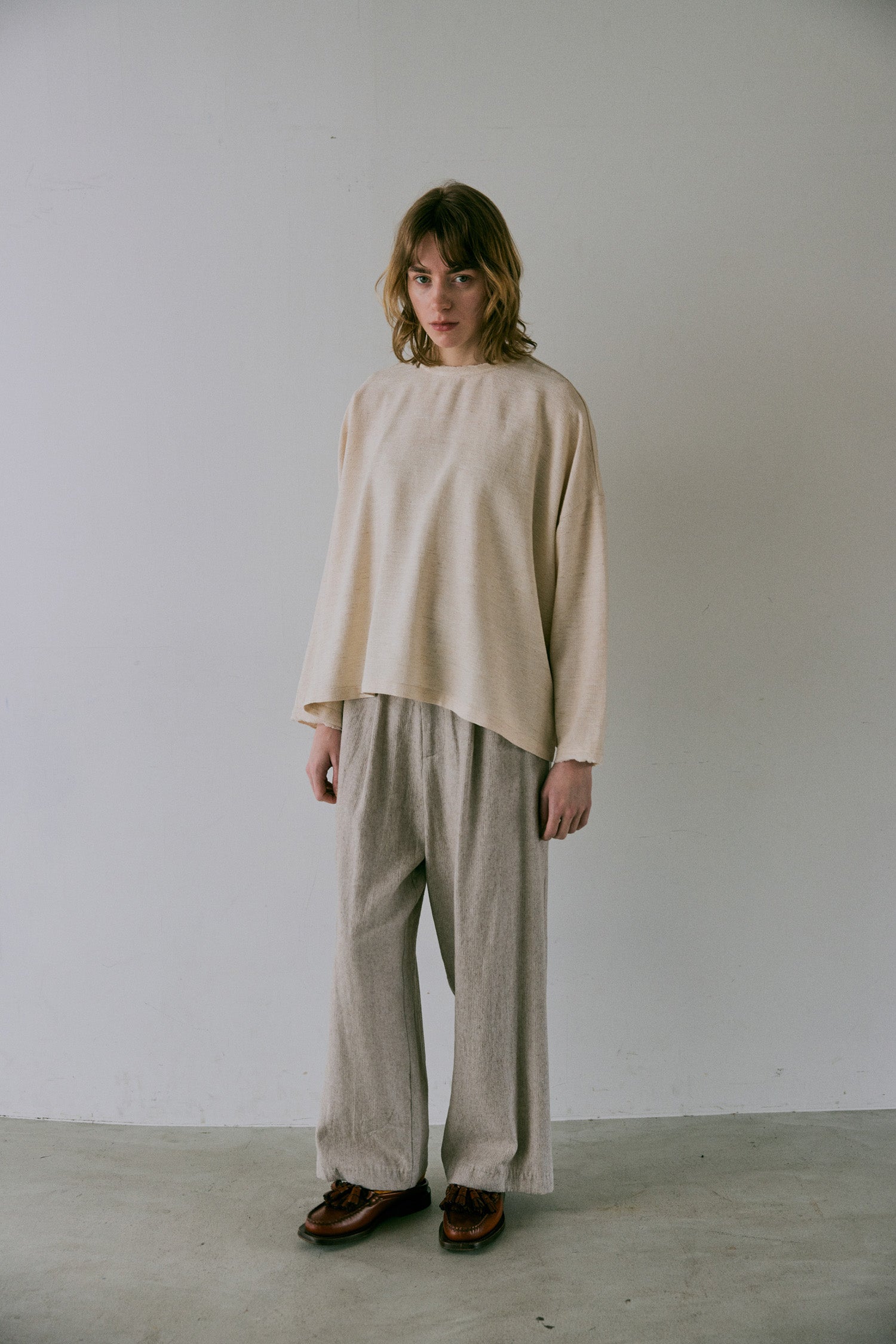 doux bleu　コットンリネン ワイドプルオーバー　DB-2543-014