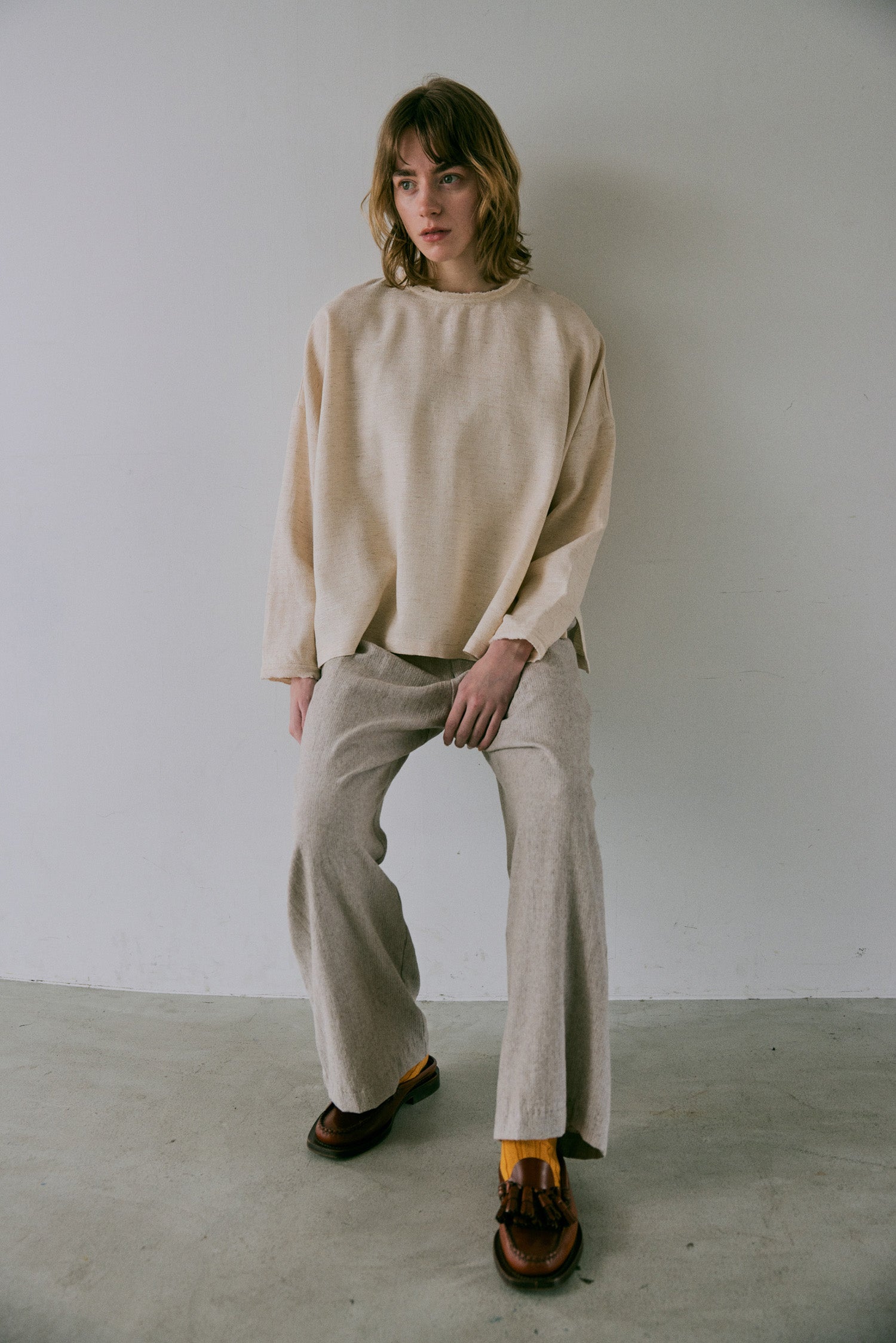 doux bleu　コットンリネン ワイドプルオーバー　DB-2543-014