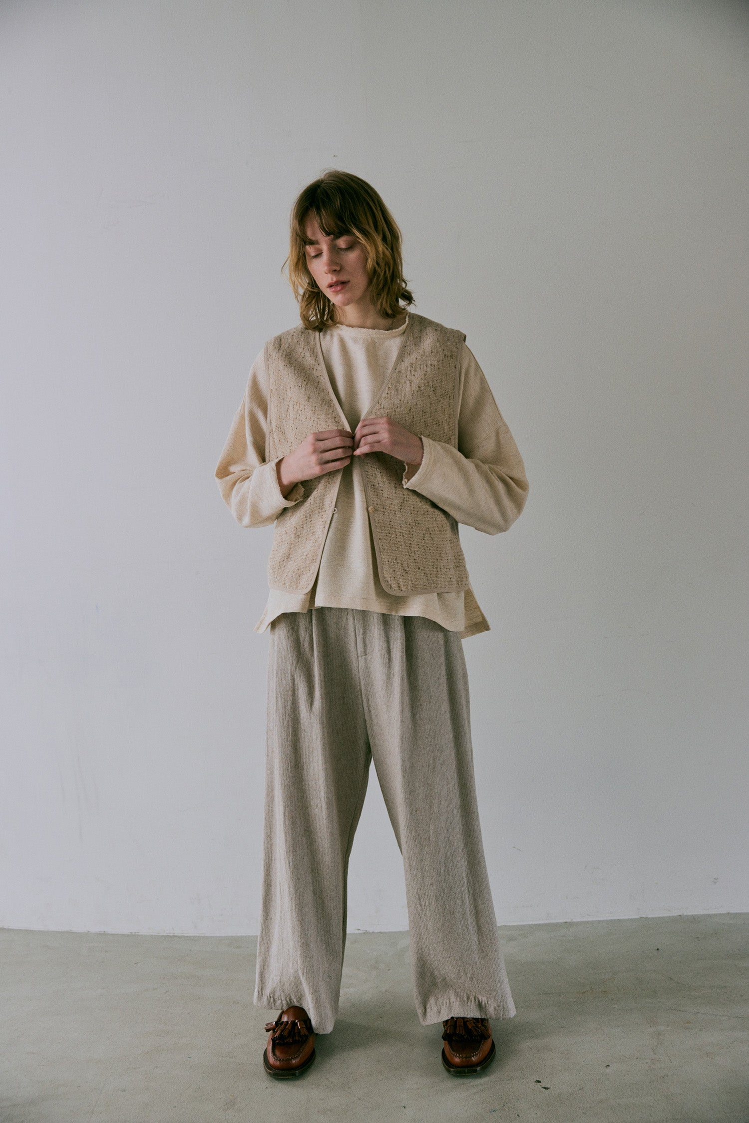 doux bleu MIX YARN ニットベスト doux bleu／MIX YARN ニットベスト | mon favori｜モンファヴォリ