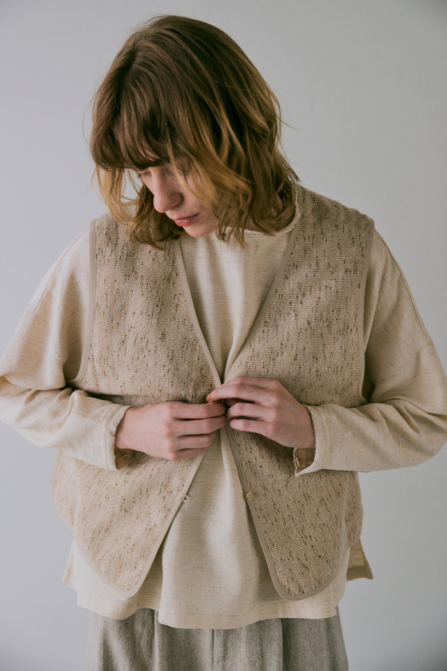 doux bleu　コットンリネン ワイドプルオーバー　DB-2543-014