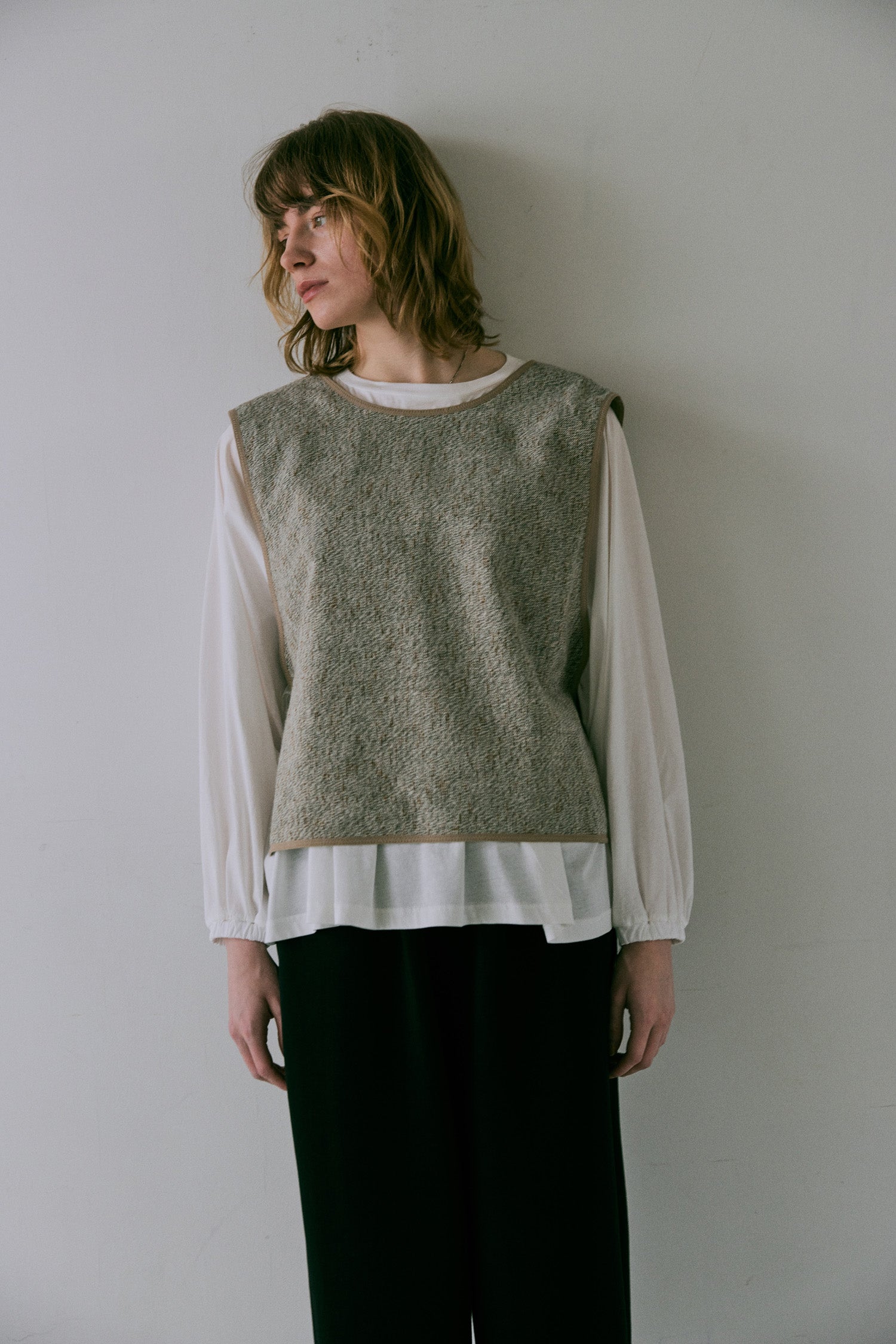 doux bleu ミックスツイード2WAYベスト DB-2548-027