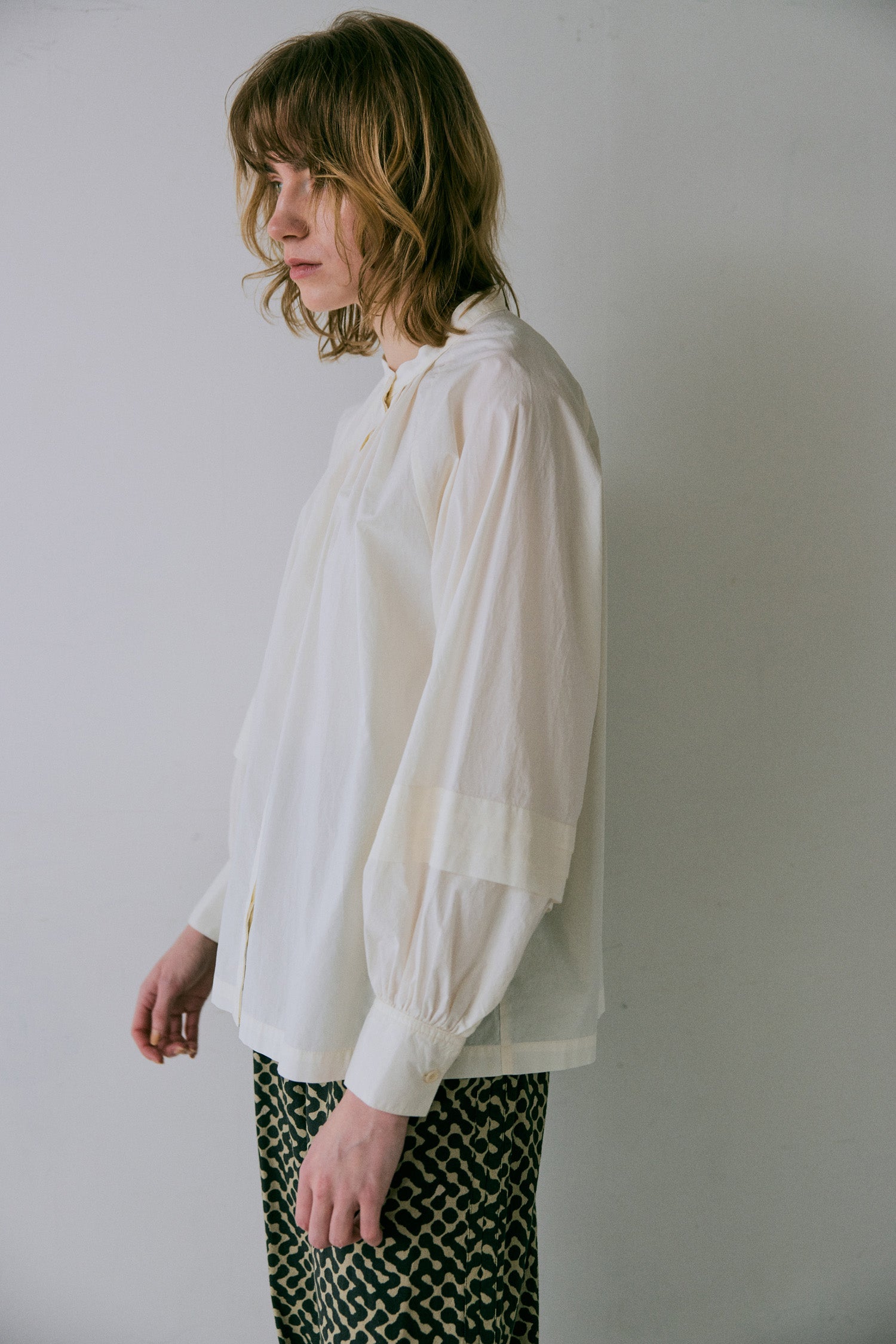 doux bleu コットンタックブラウス DB-2543-038