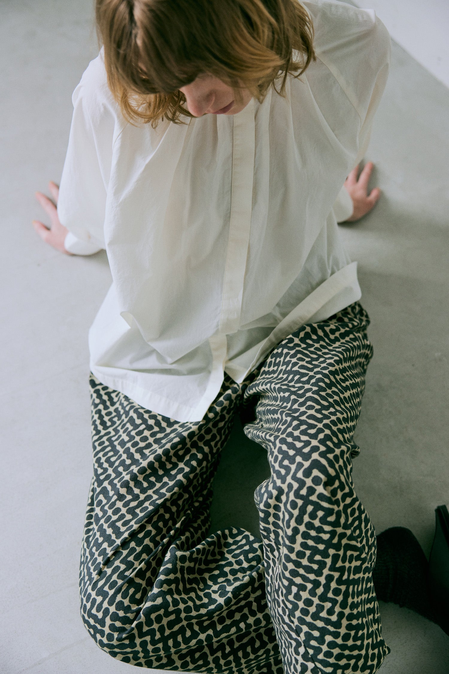 doux bleu　インドプリント イージーパンツ　DB-2545-007