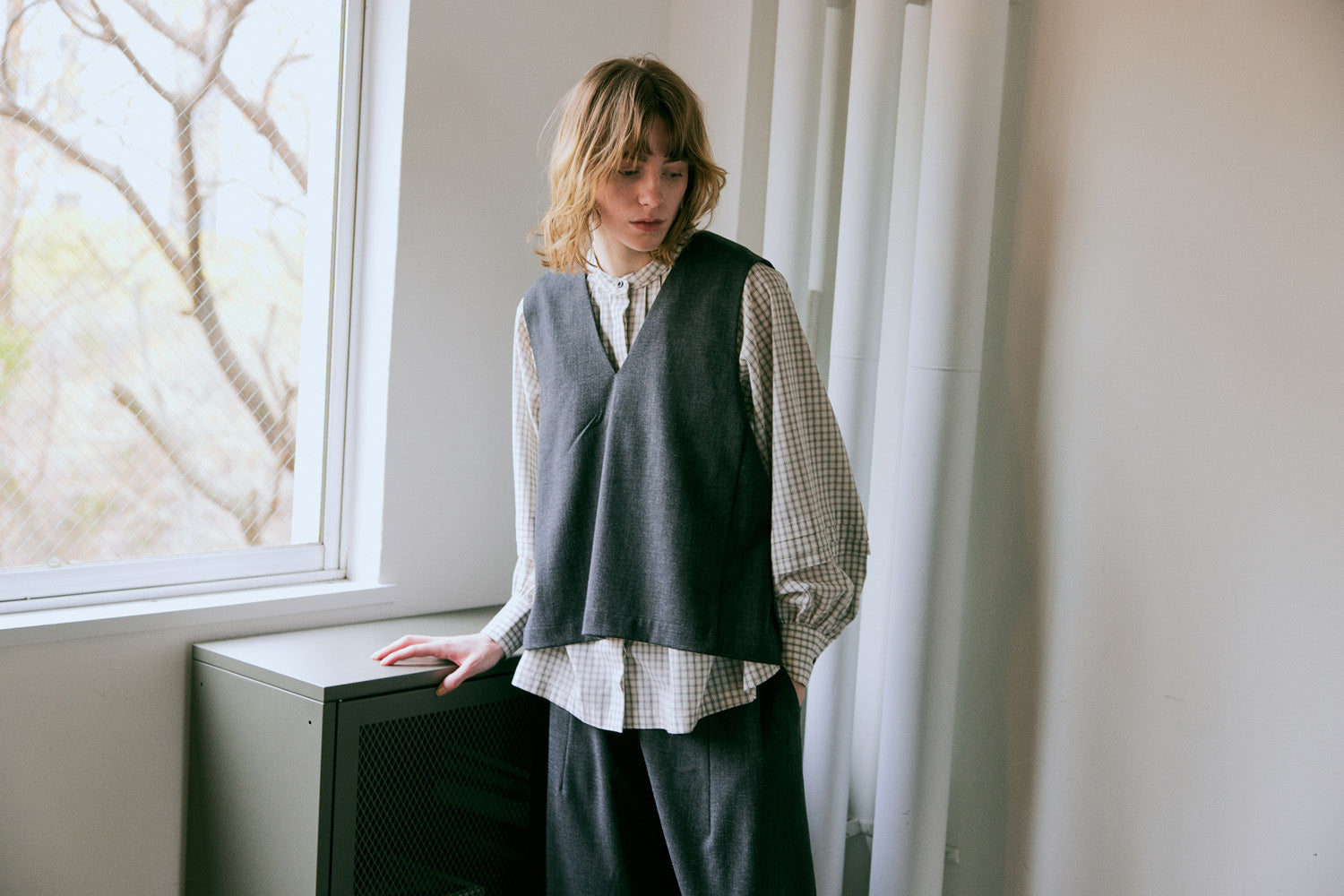 doux bleu　コットンタックブラウス　DB-2543-038