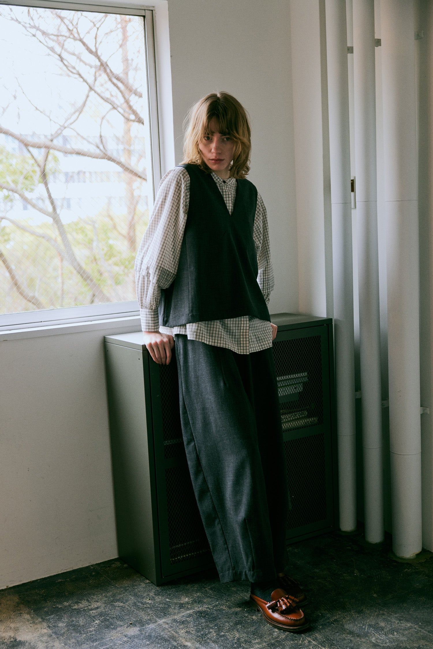 doux bleu　タックボリュームパンツ　DB-2545-024