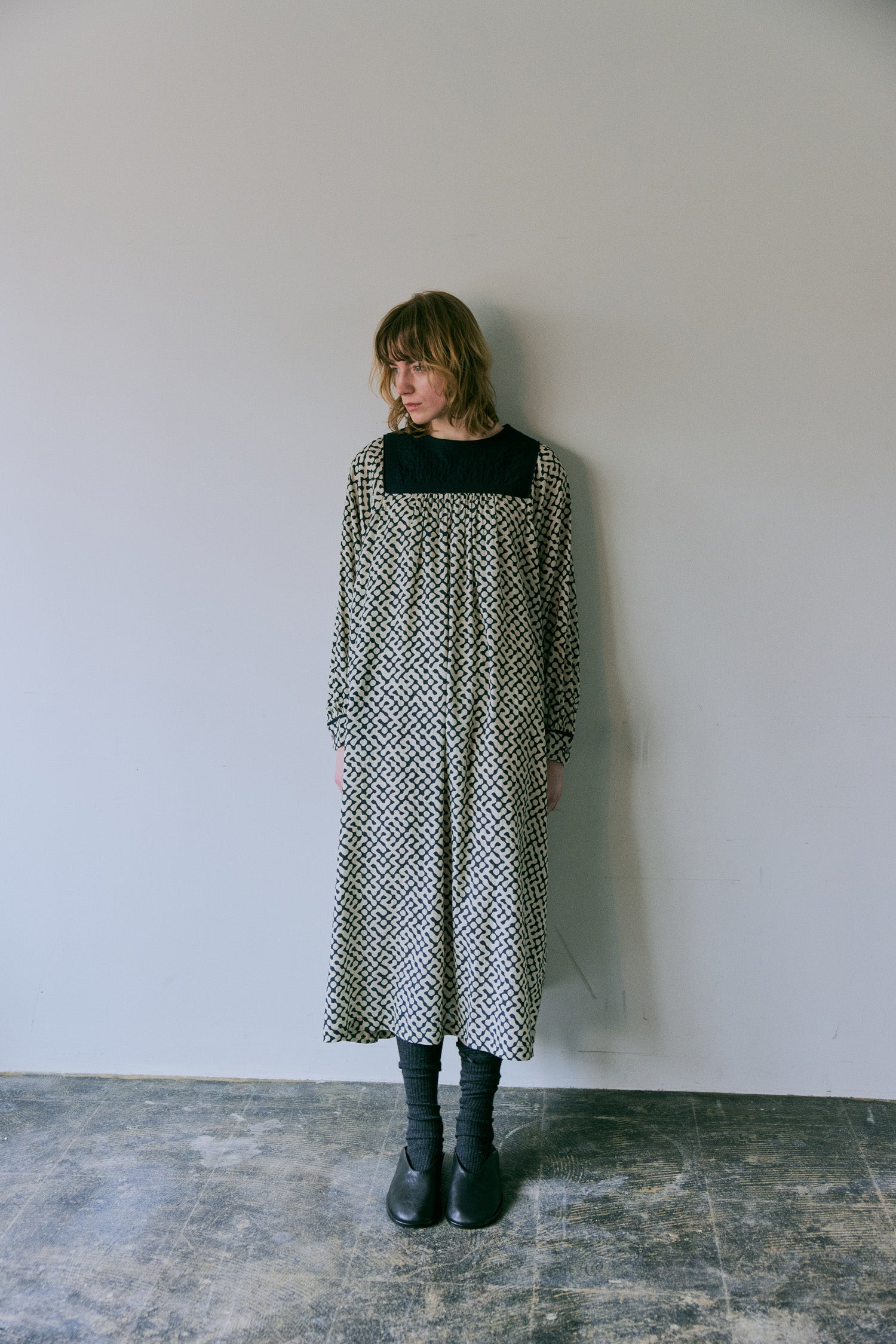 doux bleu　インドプリント キルトヨークワンピース　DB-2544-008