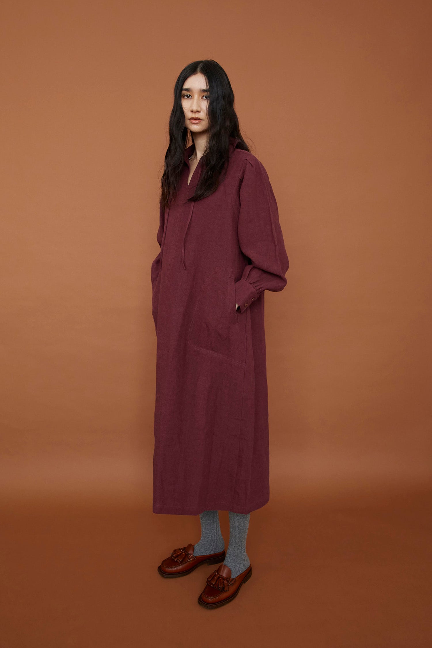 doux bleu リネンスキッパーワンピース DB-2444-013 doux bleu リネンスキッパーワンピース DB-2444-013