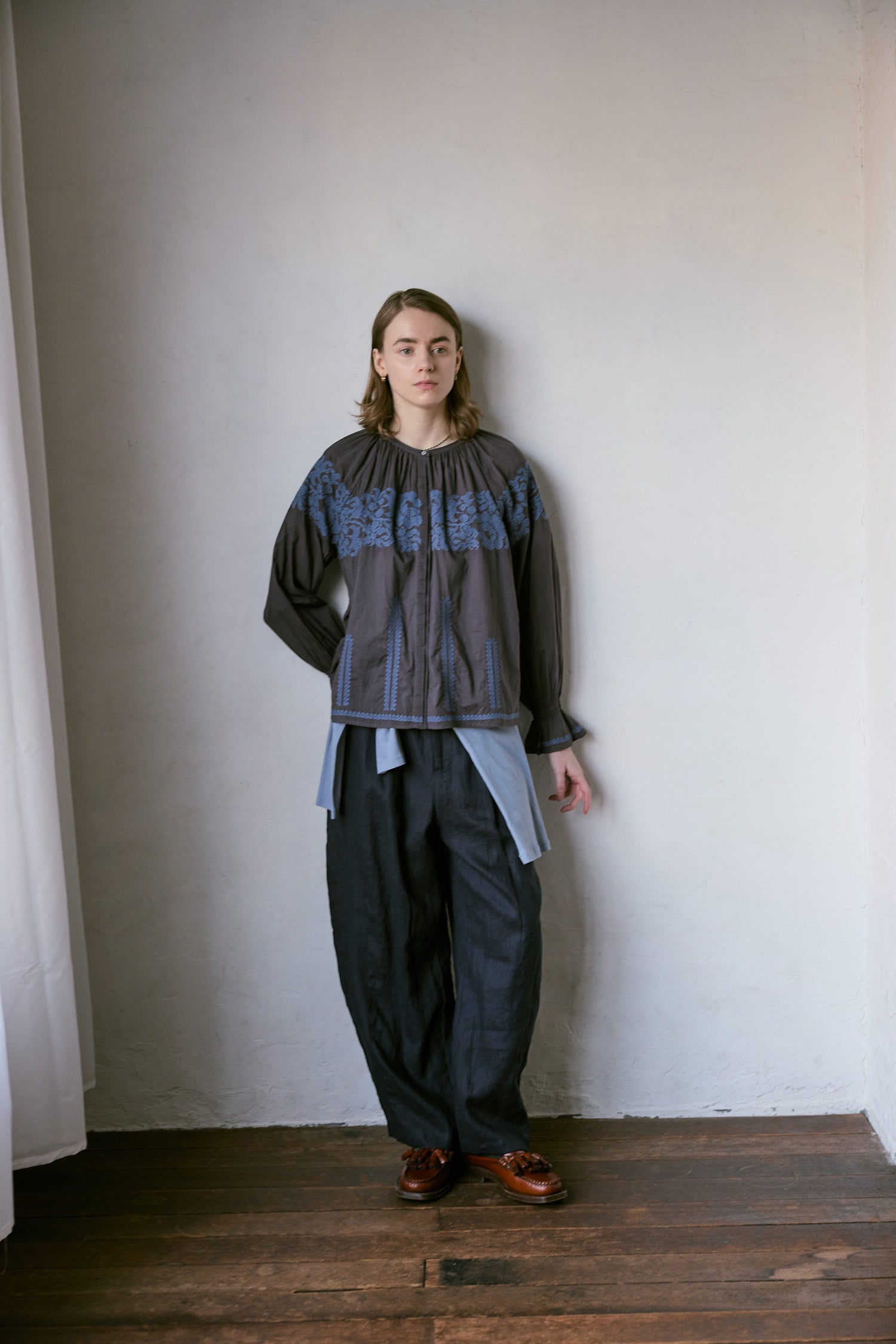 doux bleu　リネンカーブパンツ　DB-2645-012
