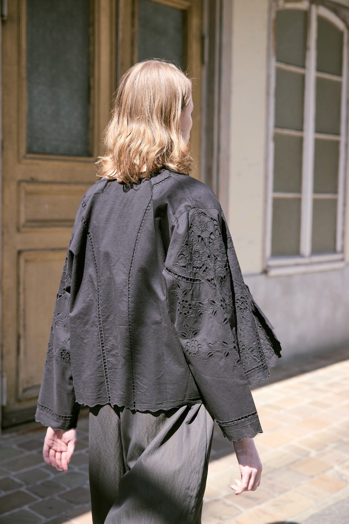 doux bleu　カットワーク シャツジャケット　DB-2647-023