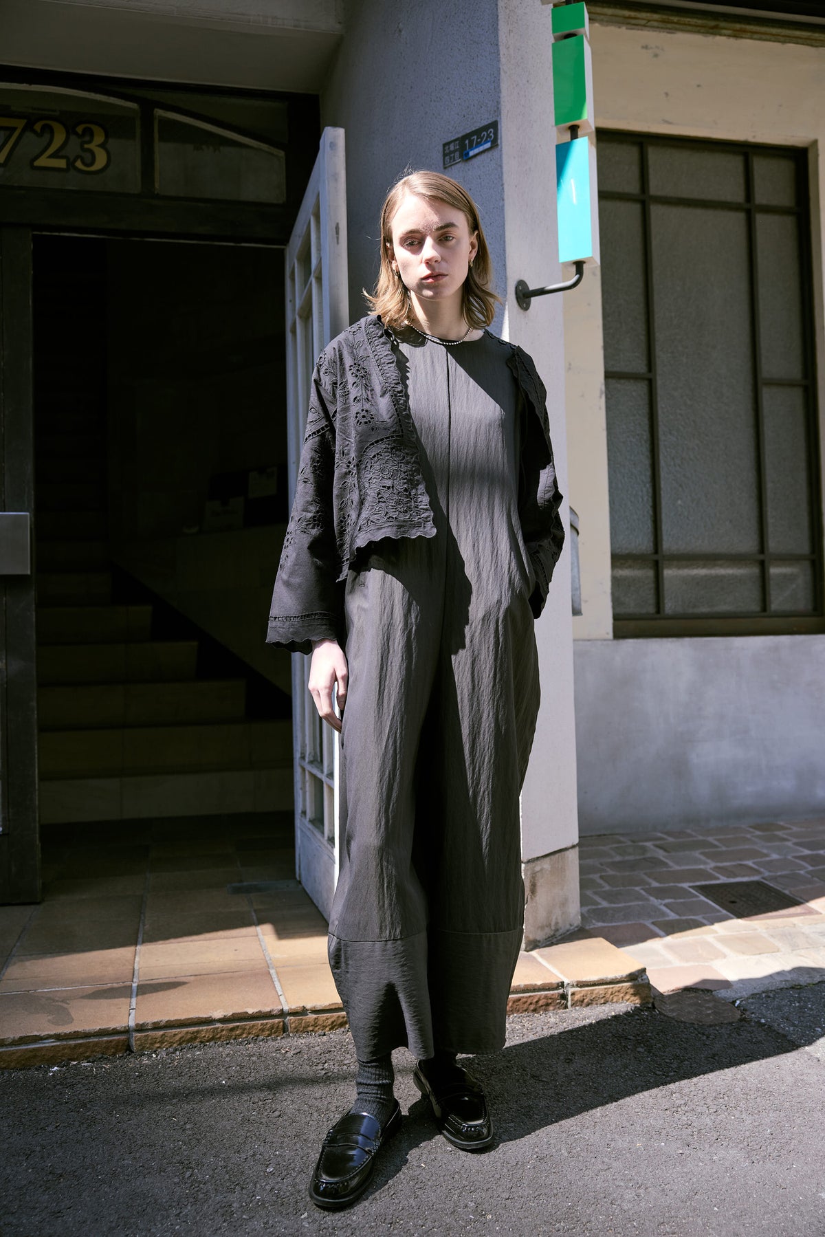 doux bleu　カットワーク シャツジャケット　DB-2647-023
