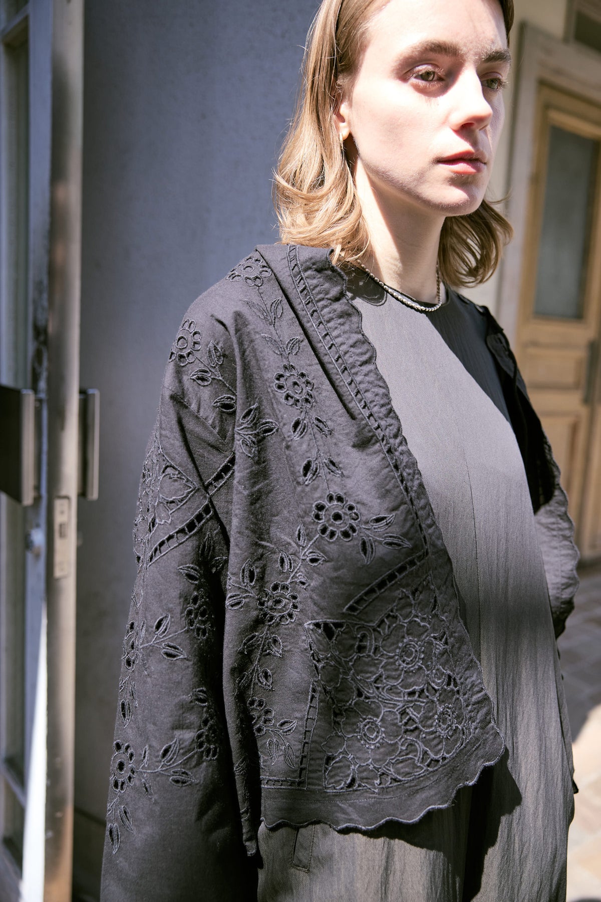doux bleu　カットワーク シャツジャケット　DB-2647-023
