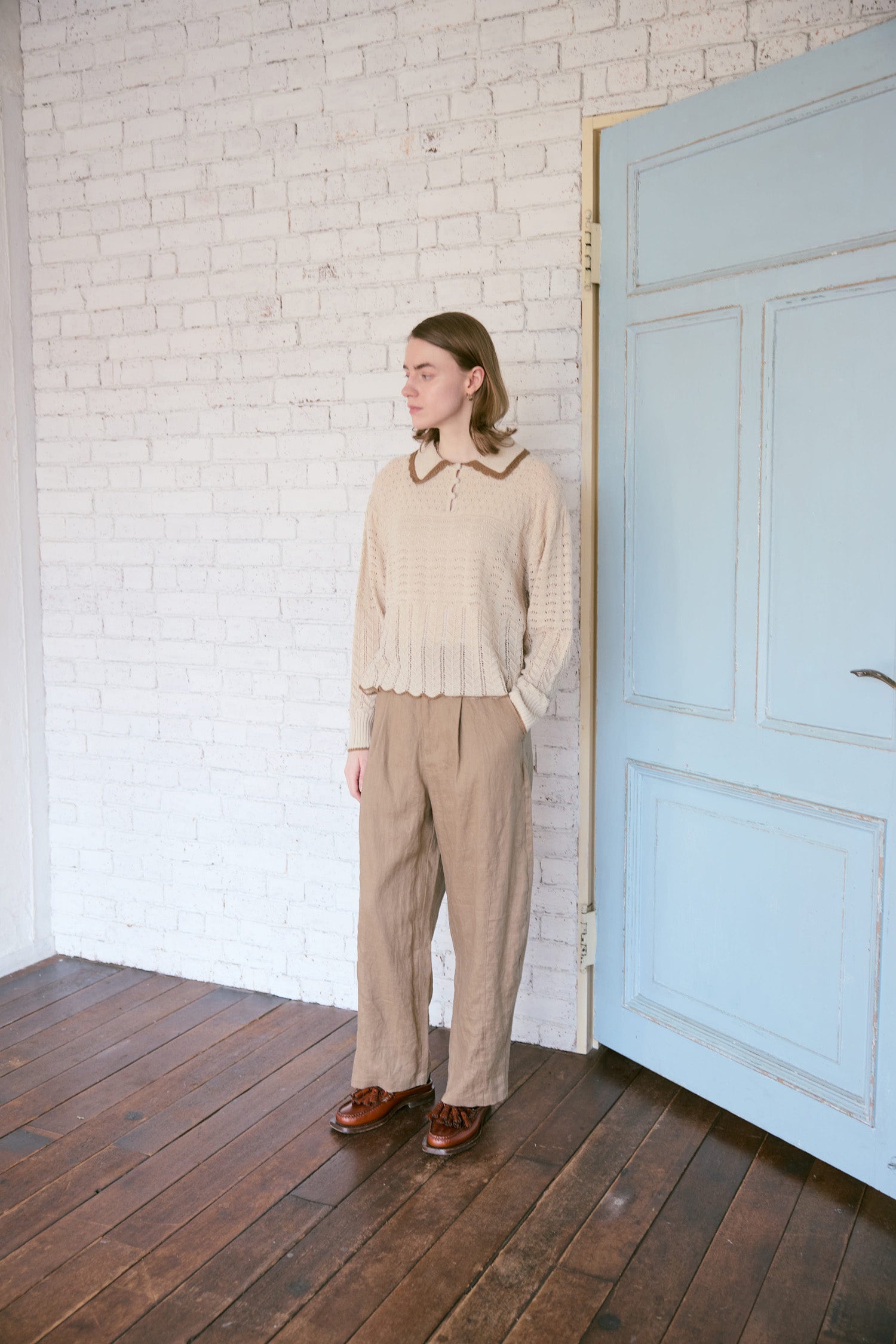 doux bleu　リネンカーブパンツ　DB-2645-012
