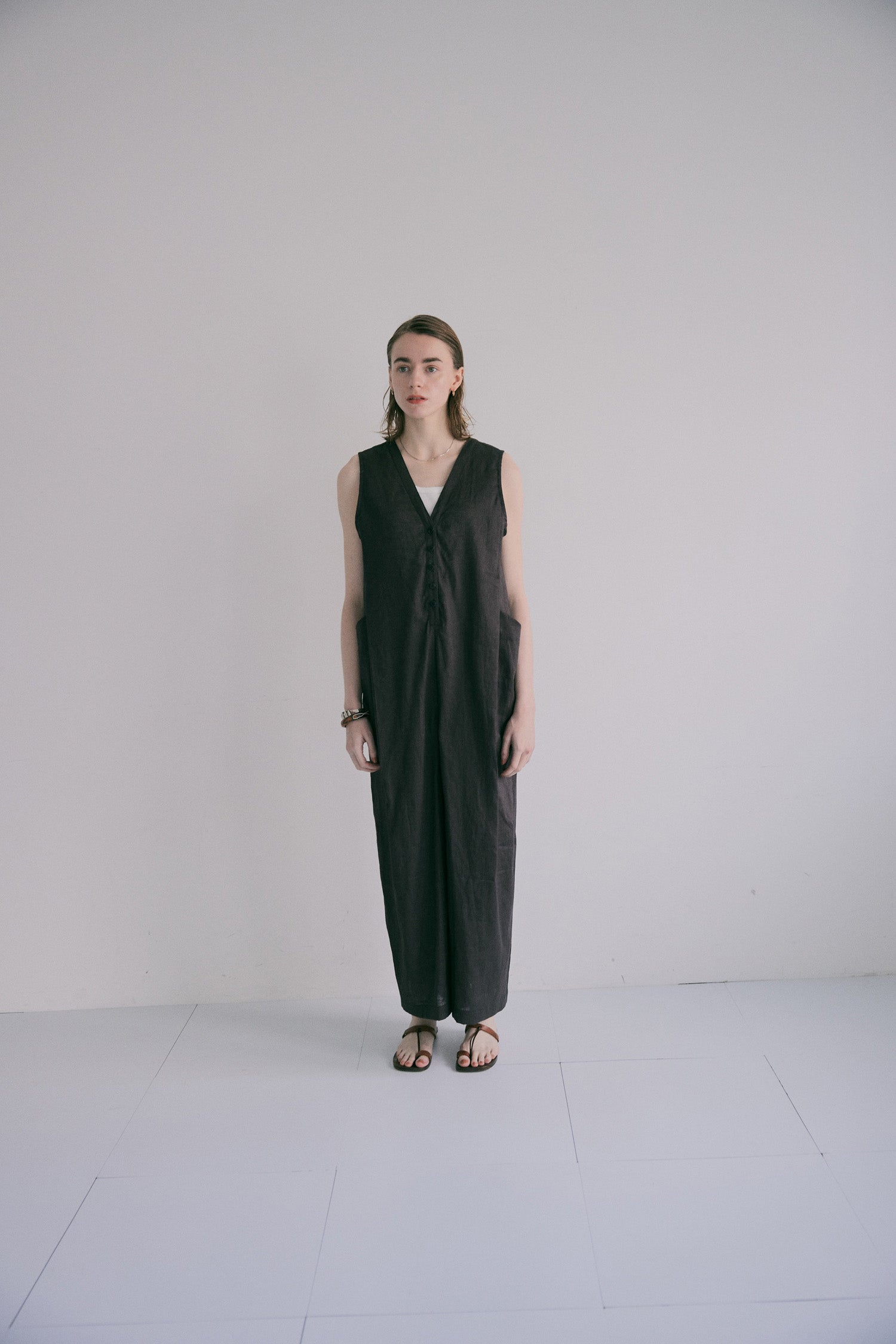 doux bleu　コットンリネン  サロペット　DB-2625-083