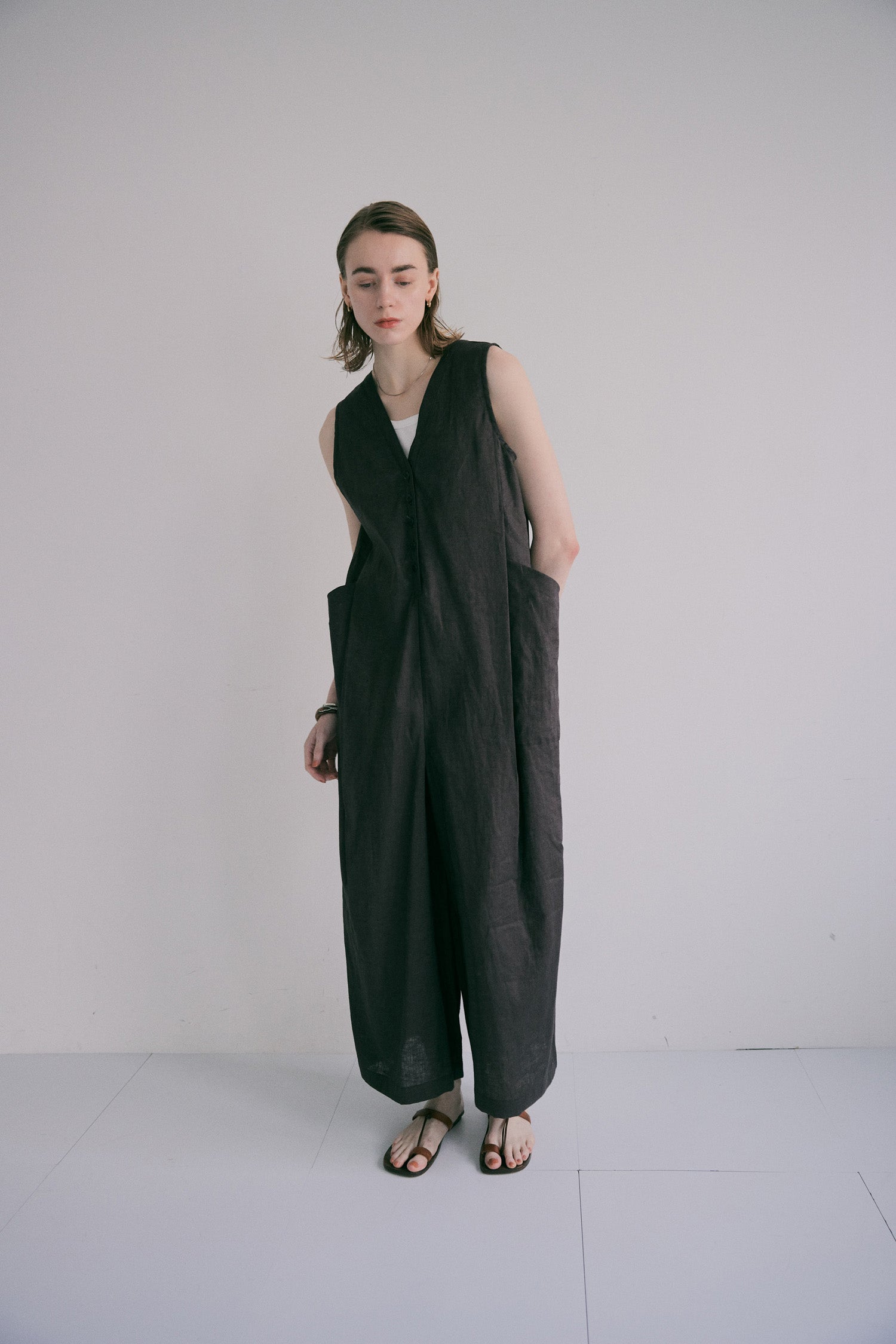 doux bleu　コットンリネン  サロペット　DB-2625-083