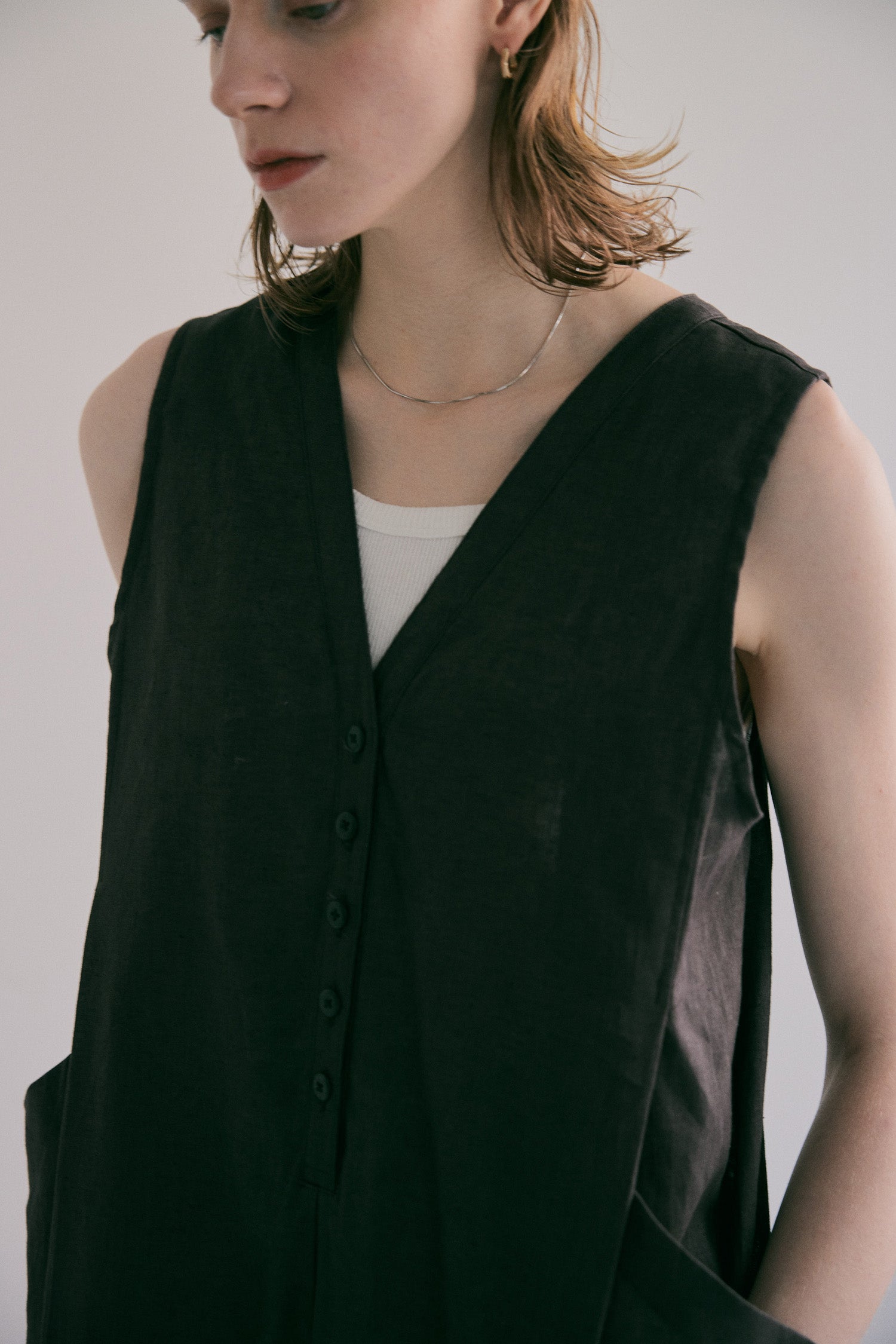 doux bleu　コットンリネン  サロペット　DB-2625-083