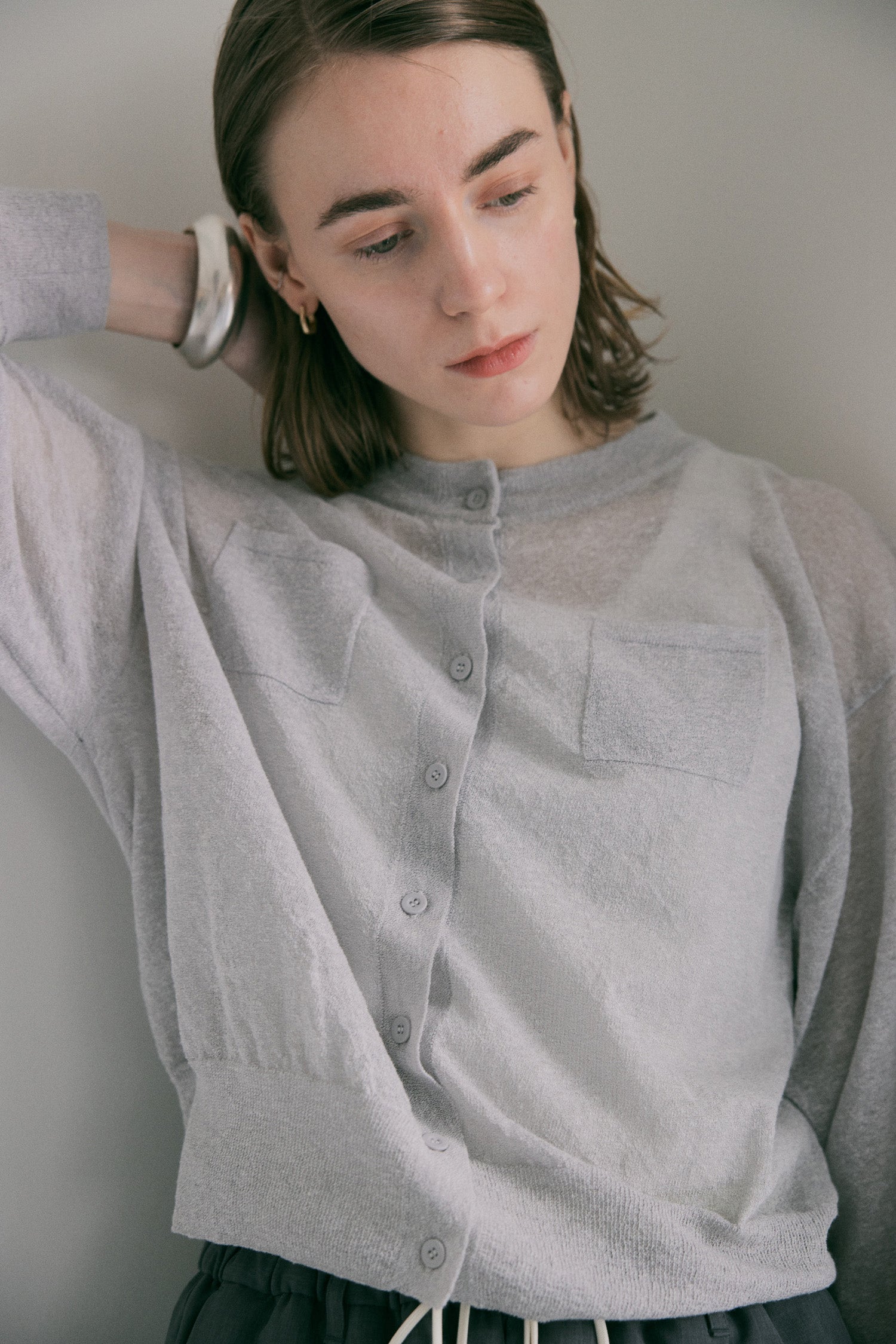 doux bleu　シアーポケット カーディガン　DB-2622-071