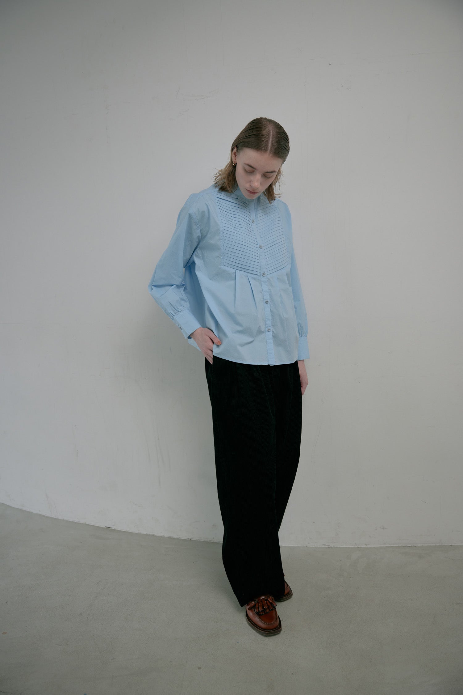 doux bleu　ピンタック ブラウス　DB-2553-049