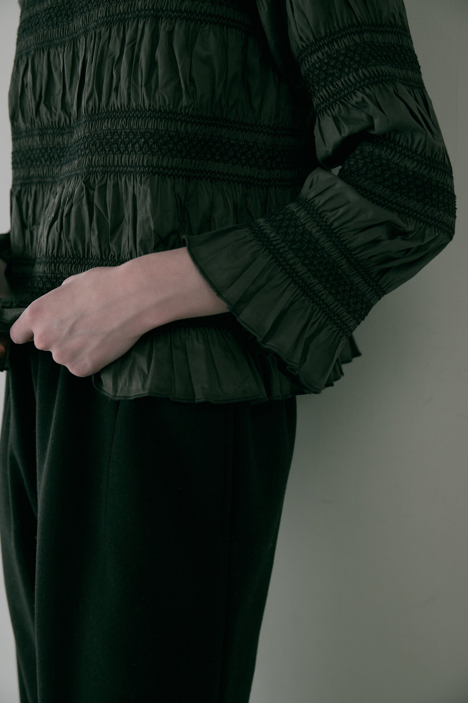 doux bleu　スモッキング ボーダー ブラウス　DB-2553-054