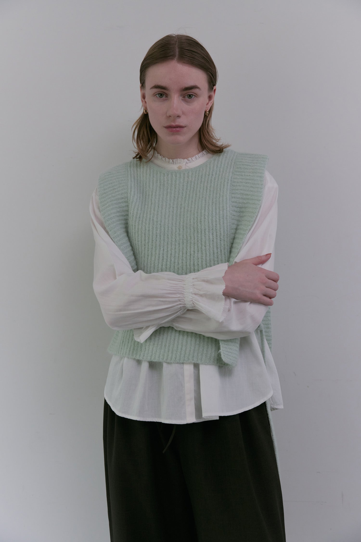 doux bleu　アルパカニットベスト　DB-2558-056