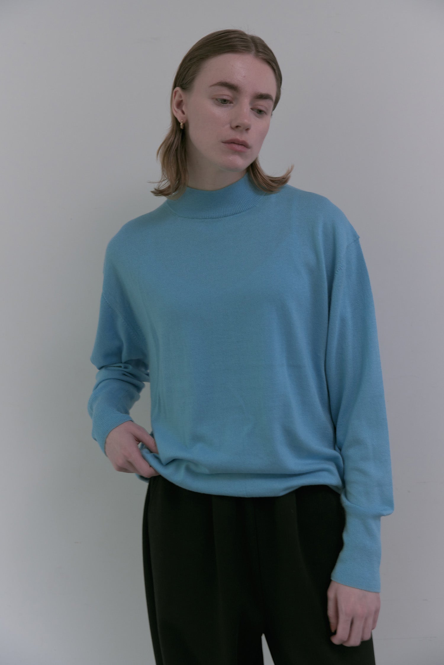 doux bleu　コットンシルクカシミアプルオーバー　DB-2552-045