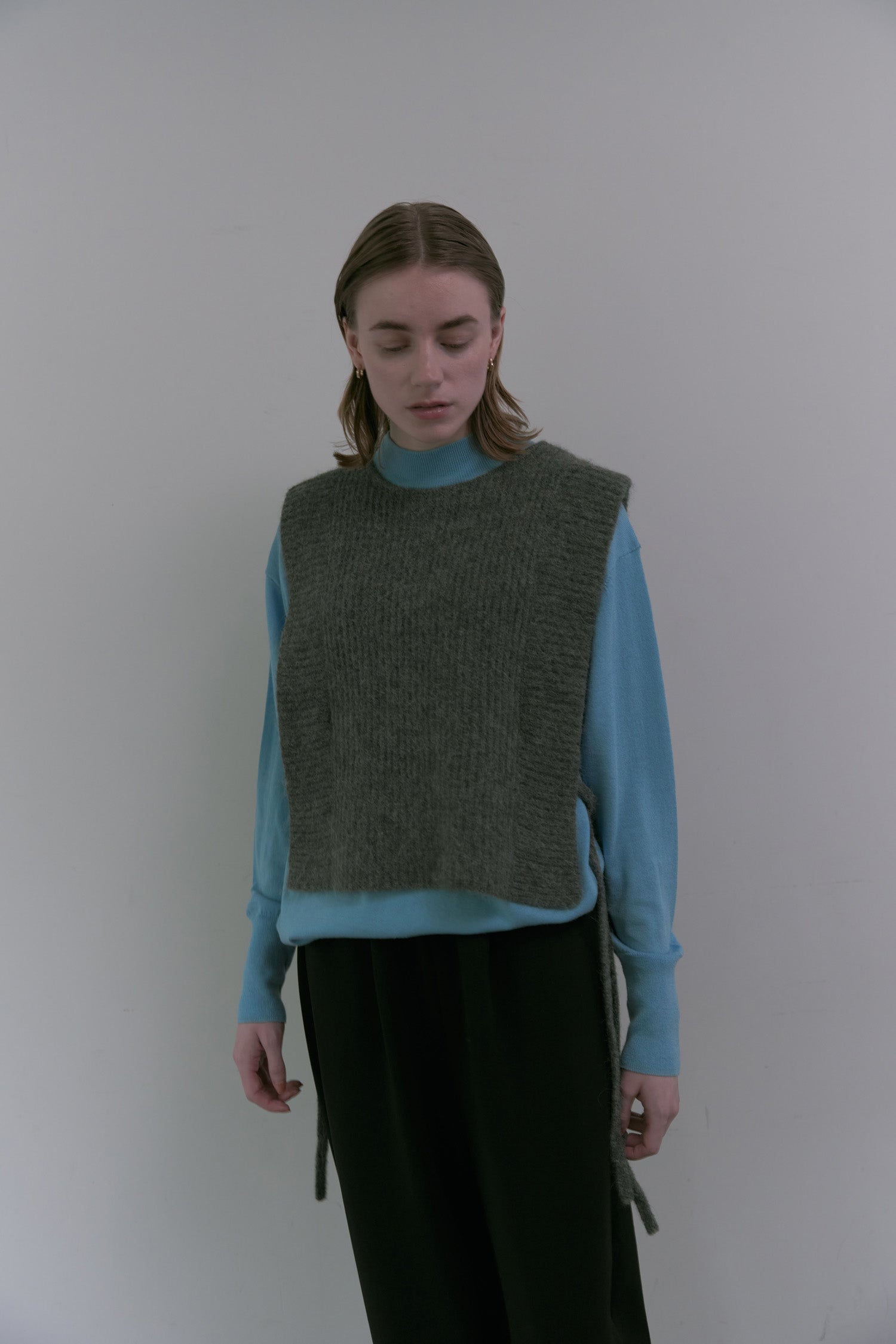 doux bleu　アルパカニットベスト　DB-2558-056