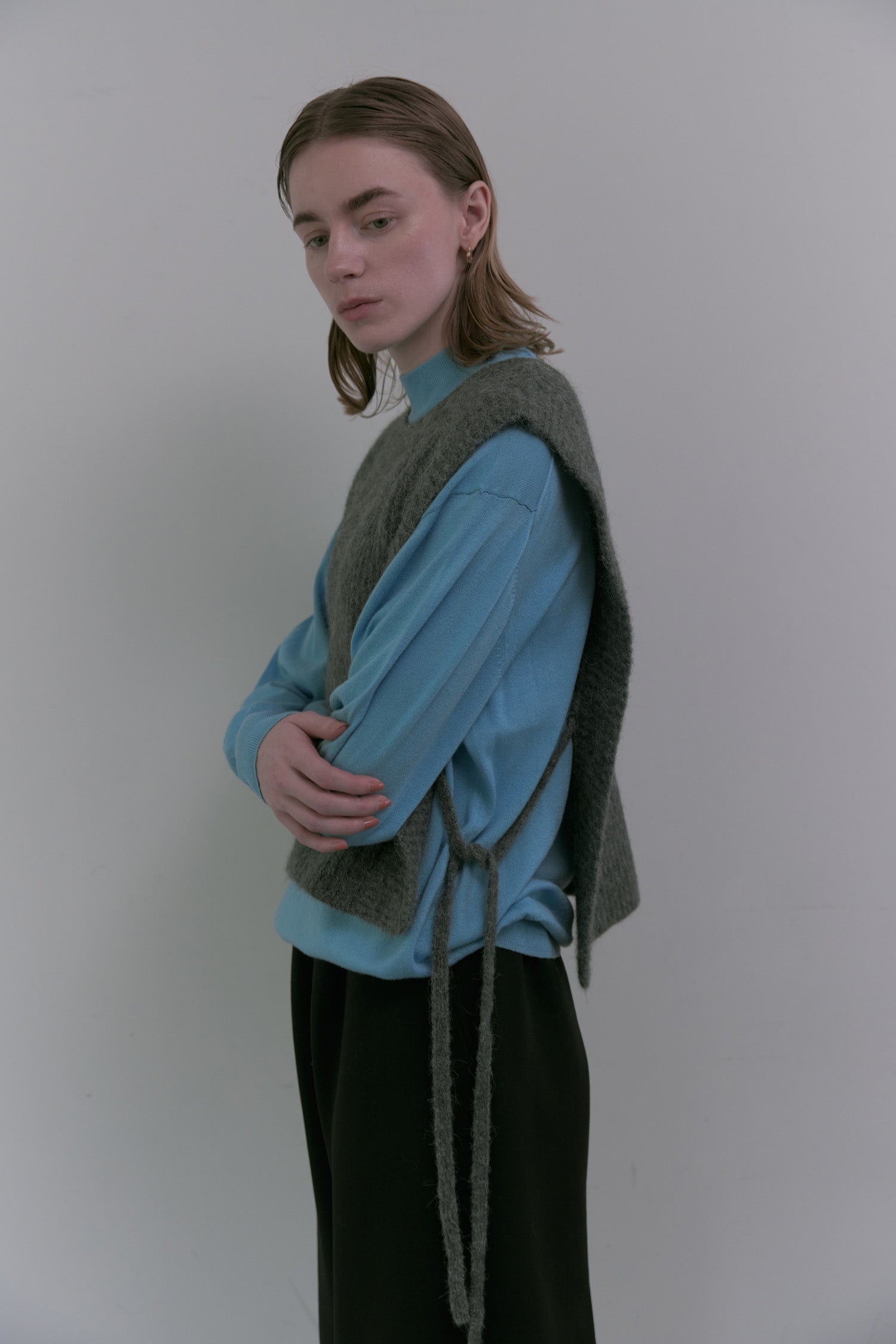 doux bleu　コットンシルクカシミアプルオーバー　DB-2552-045