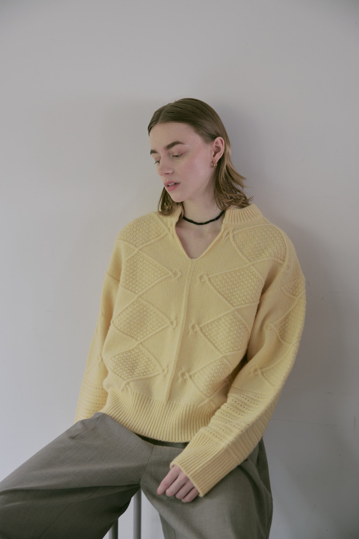 doux bleu ニット　セーター　YARRA Vネック　プルオーバー doux bleu / ニット