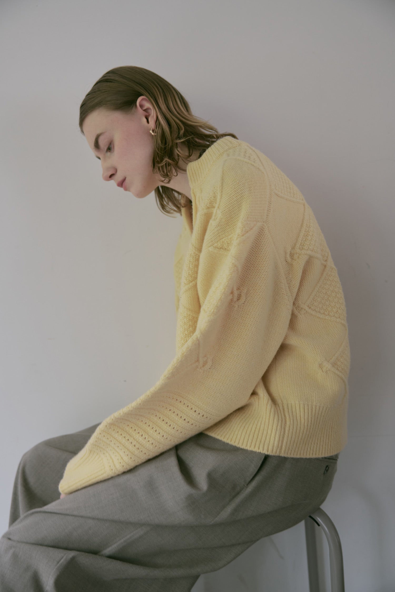 doux bleu　スキッパー アランニット　DB-2552-059